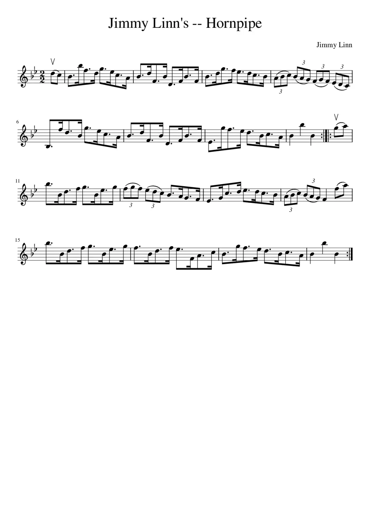 Jimmy Linn's -- Hornpipe - Page 1