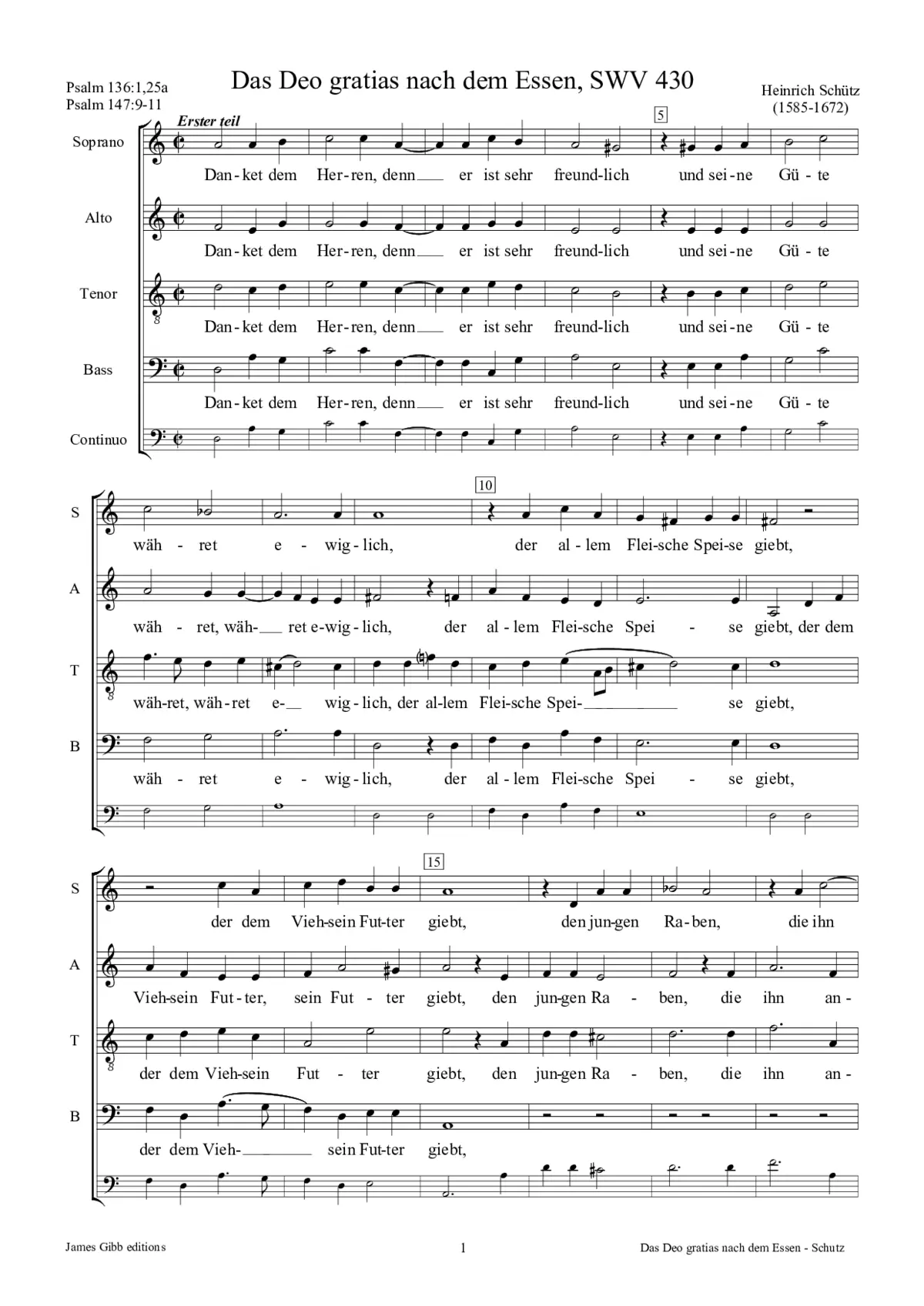 Das Deo Gratias, SWV 430 - Page 1