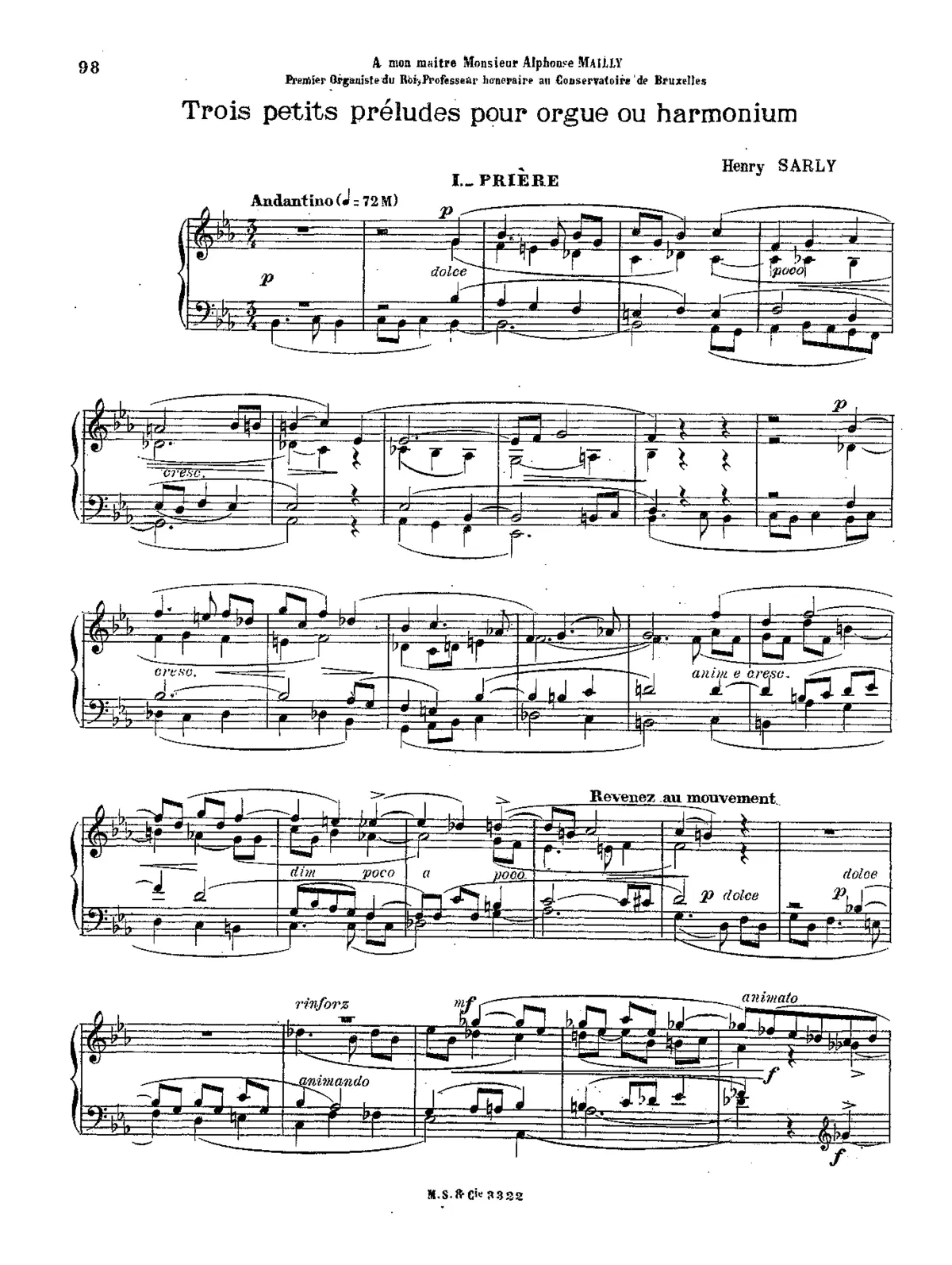 3 Petits préludes pour orgue ou harmonium - Page 1