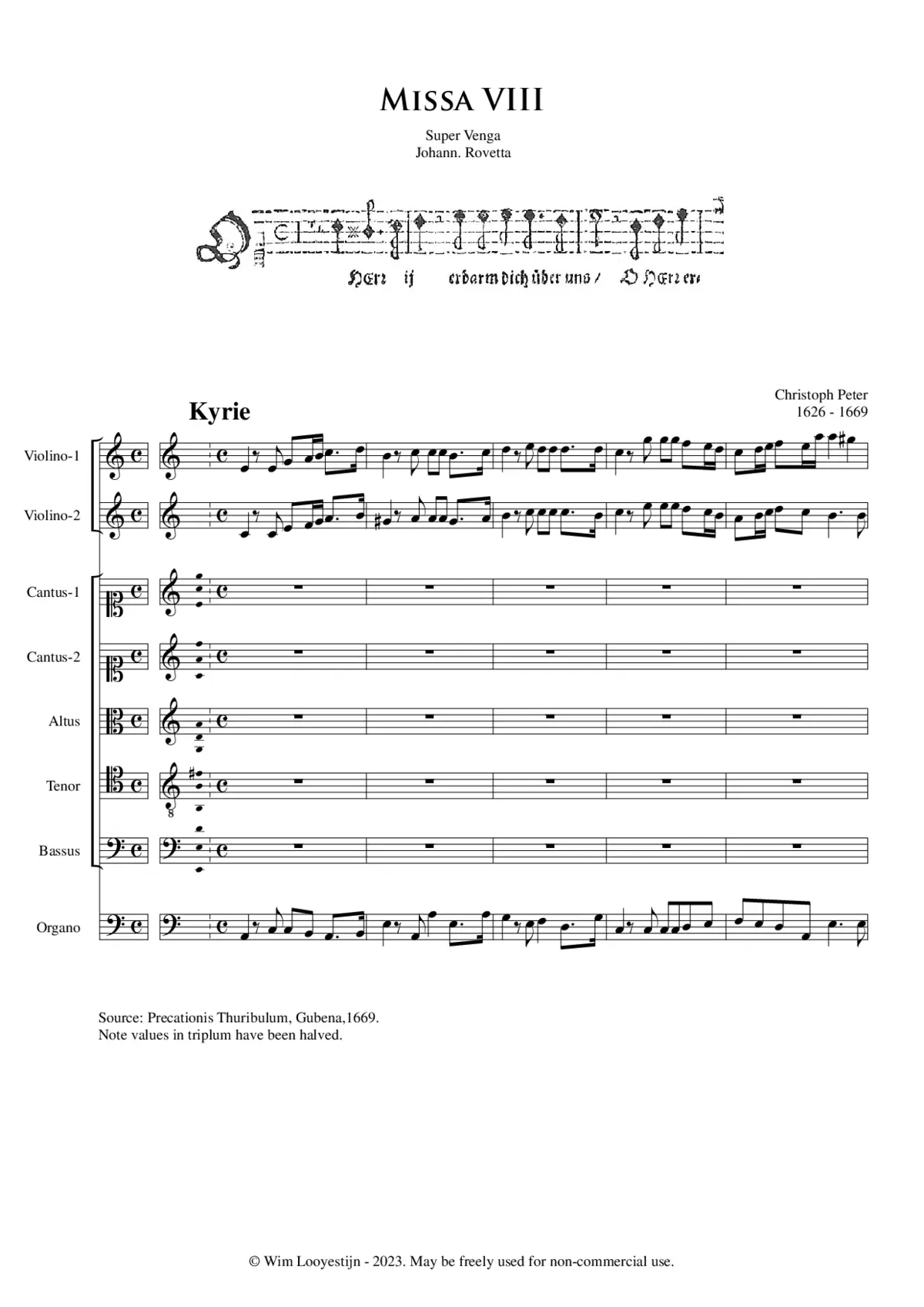 Missa VIII a 5 voc. super Venga - Page 1