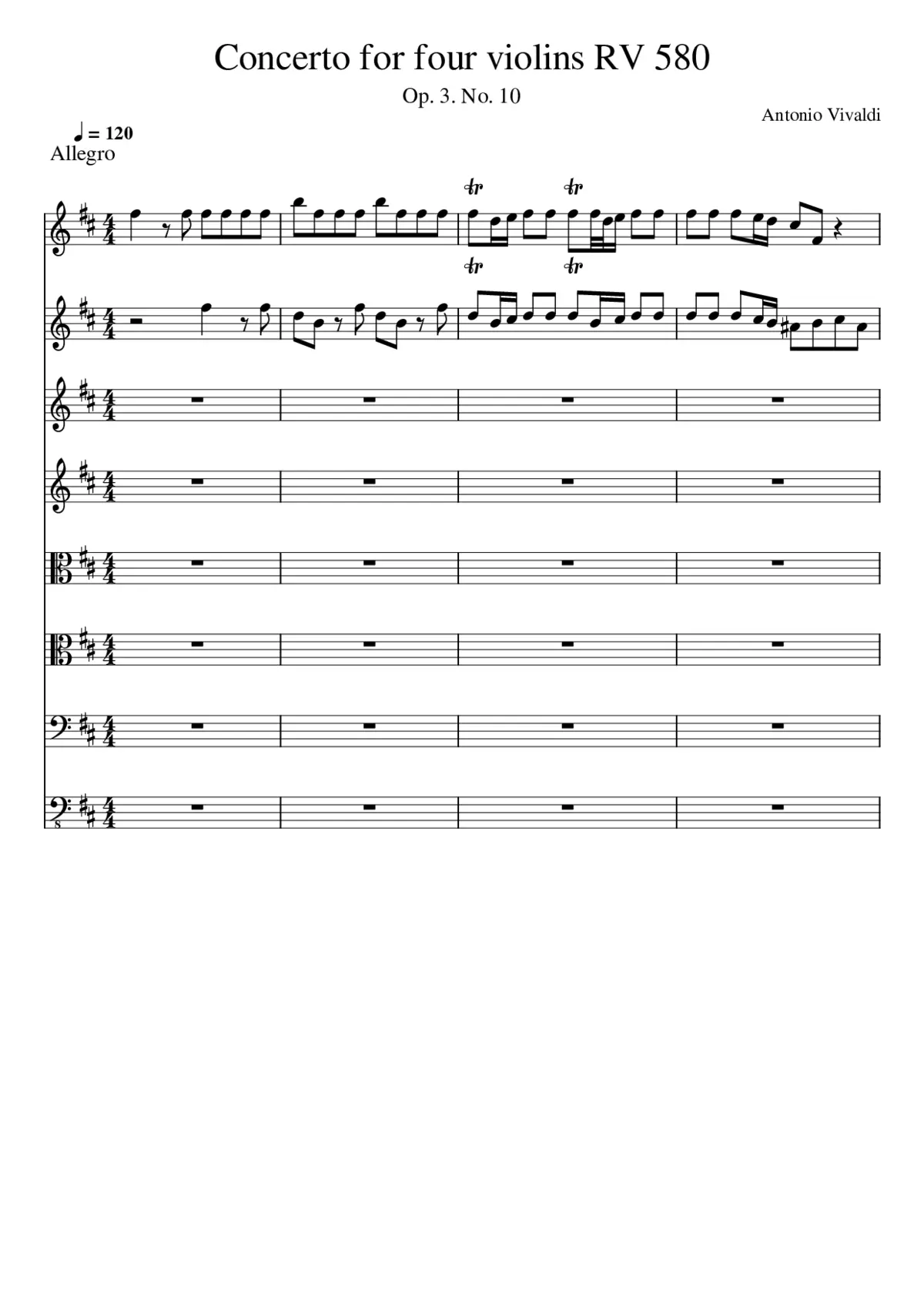 Concerto in B minor RV 580 - Page 1