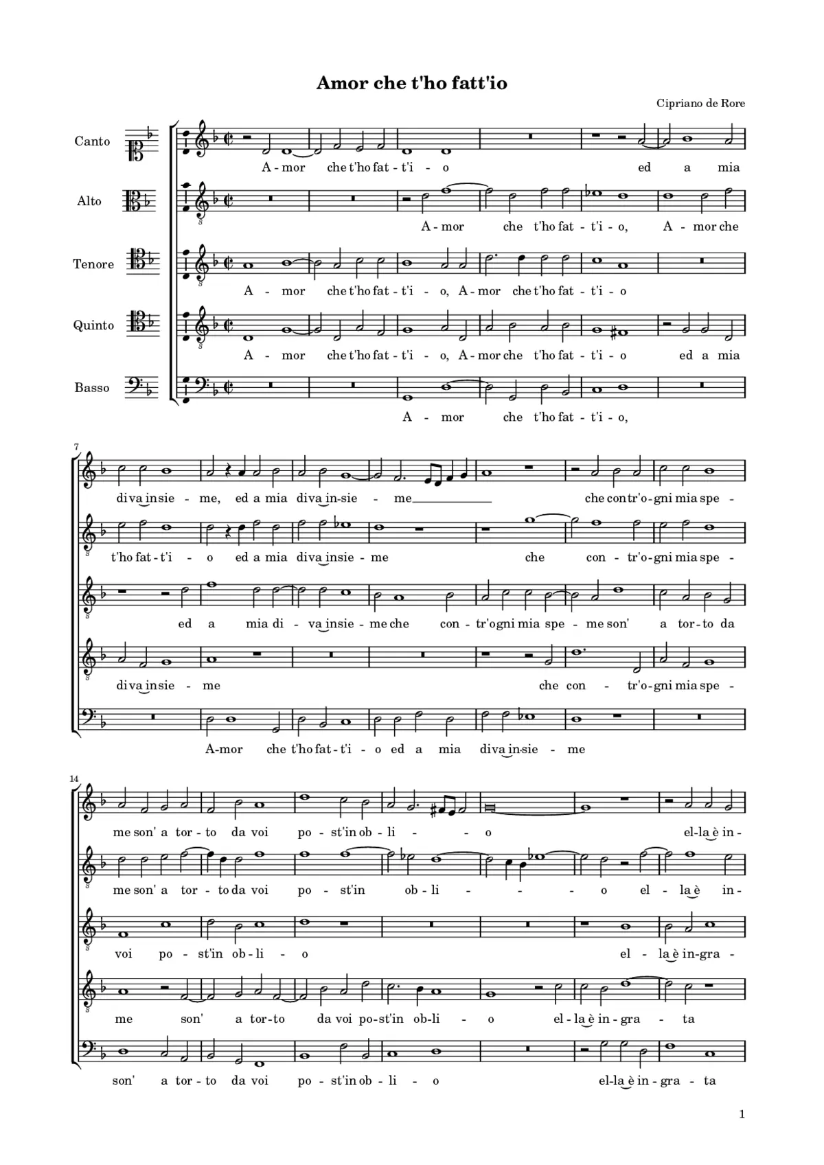Amor che t'ho fatt'io - Page 1