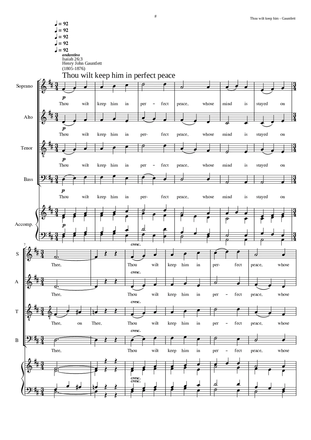 Thou wilt keep him in perfect peace - Page 1