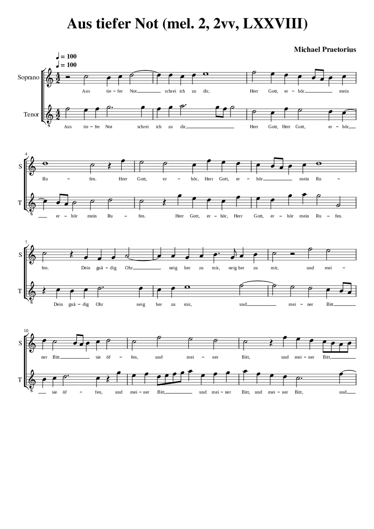 Aus tiefer Not schrei ich zu dir - Page 1