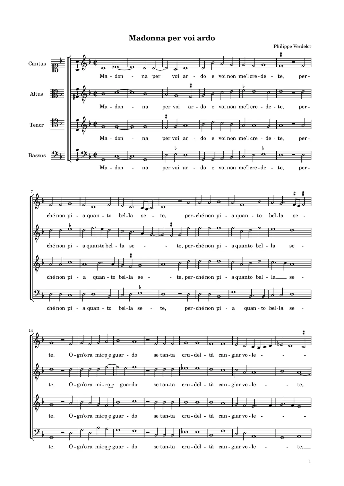 Madonna per voi ardo - Page 1