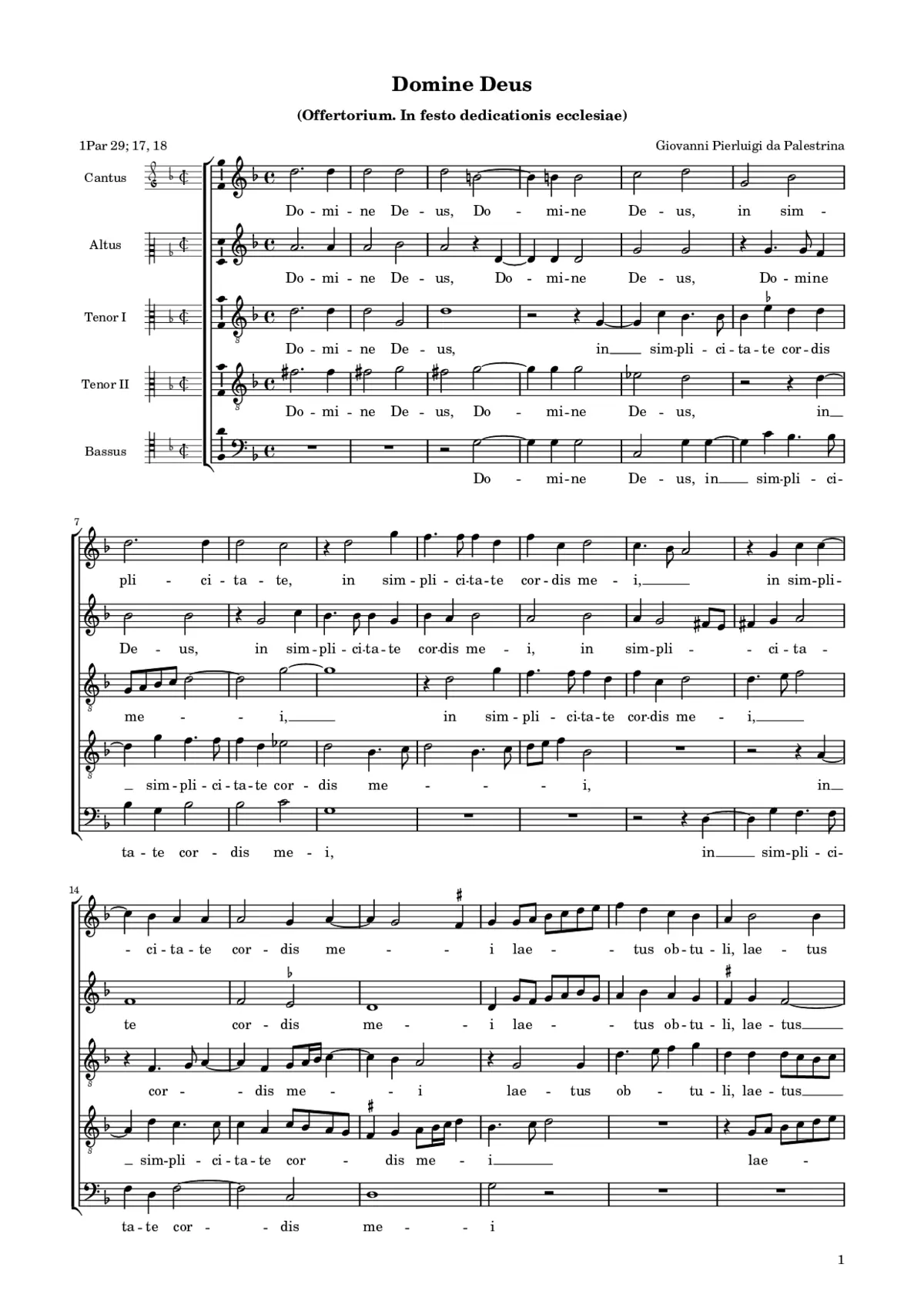 Domine Deus in simplicitate - Page 1