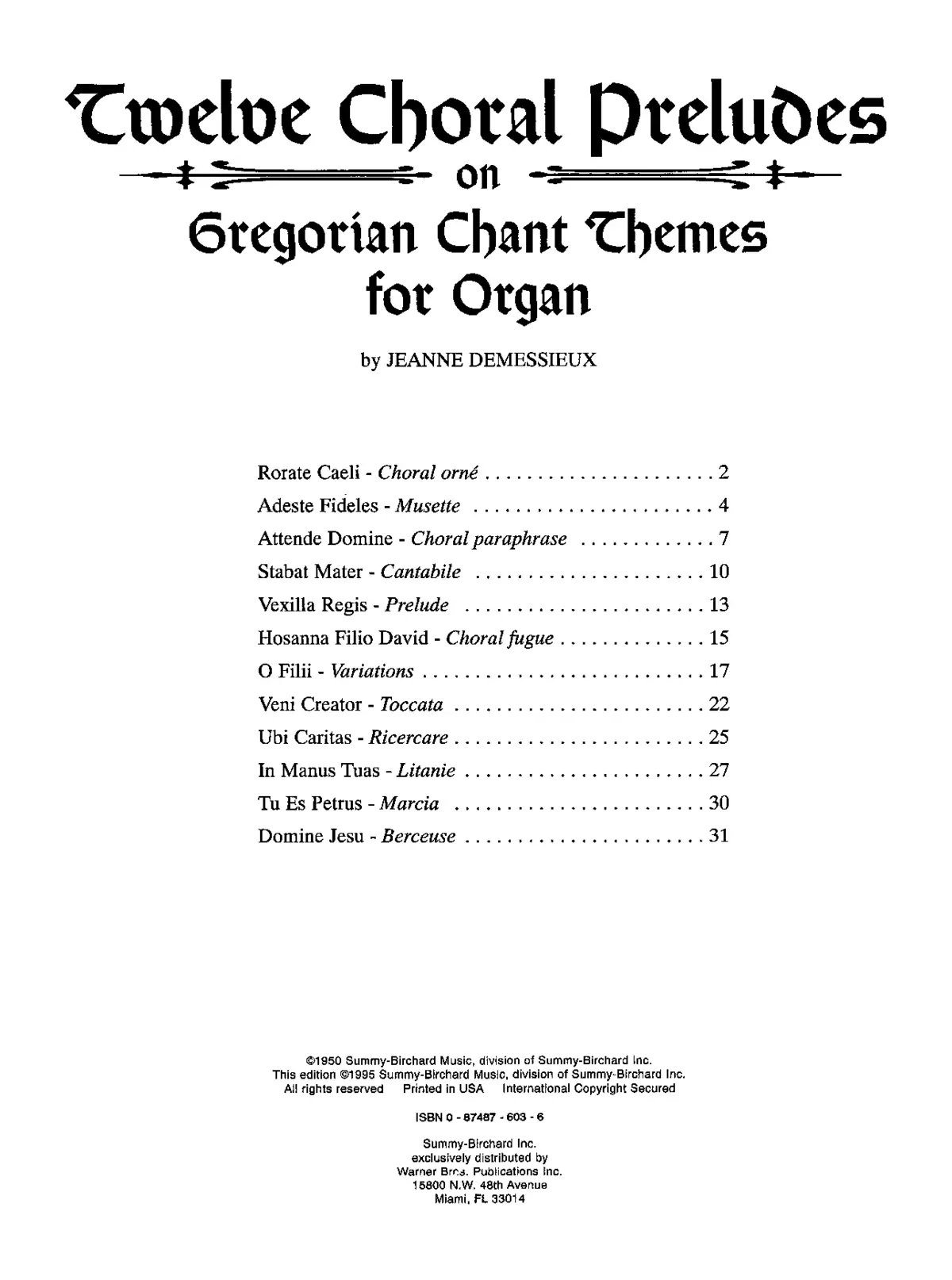 12 Chorale Preludes on Gregorian Chant Themes - Page 1