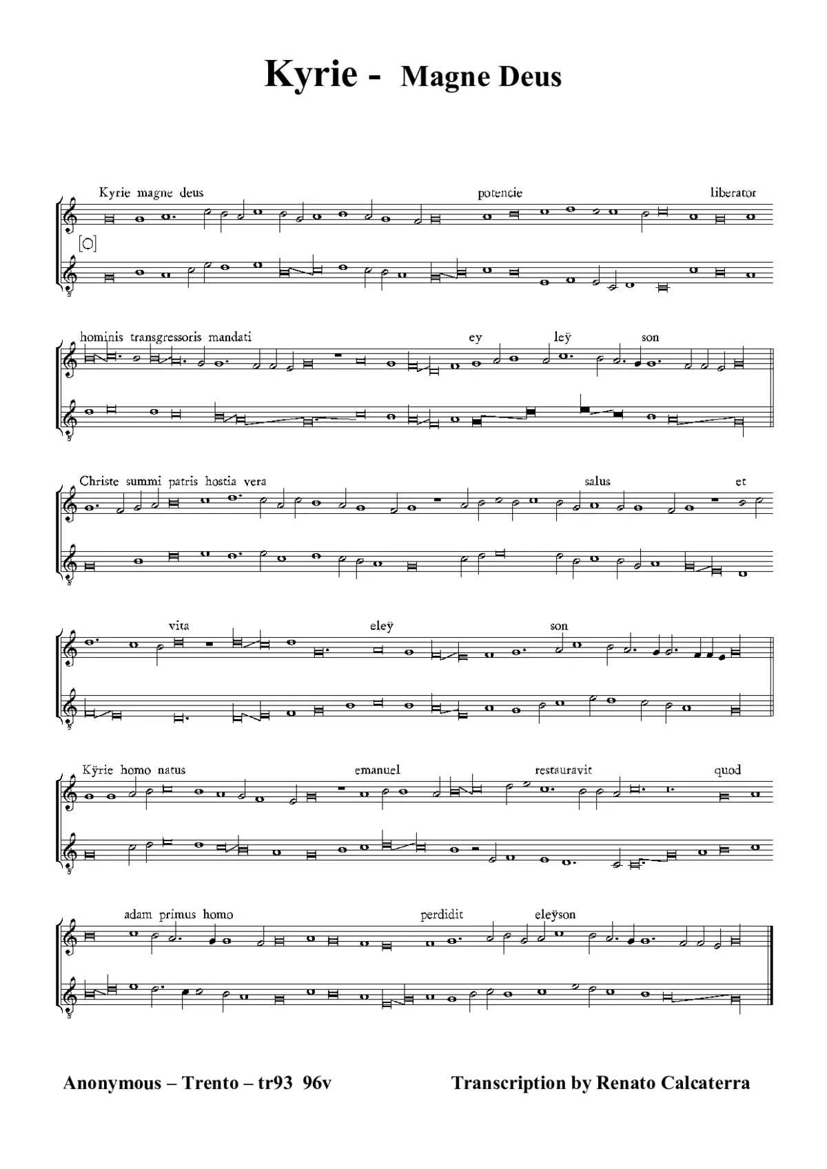 Kyrie Magne Deus (tr93) I - Page 1