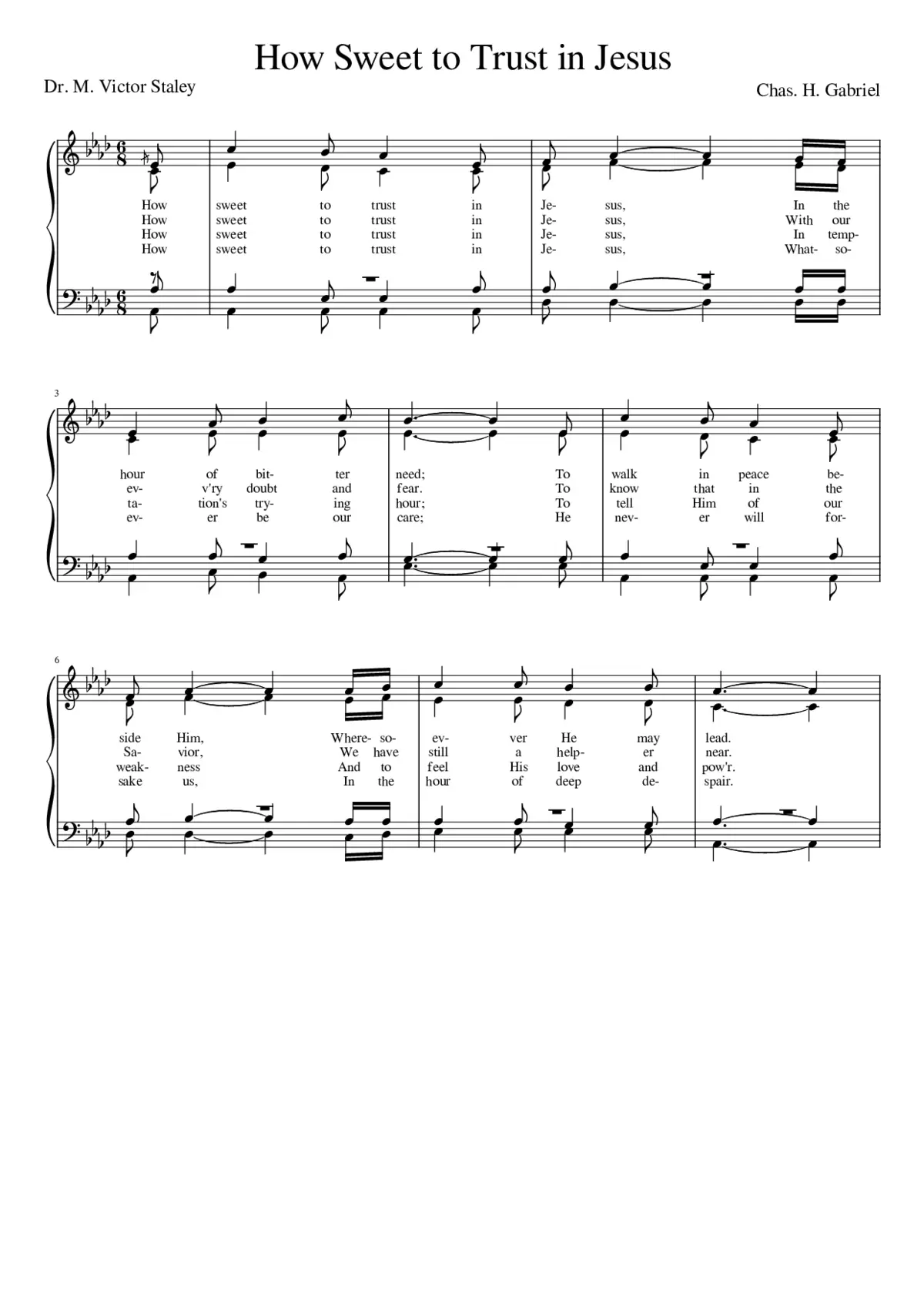 How sweet to trust in Jesus Gabriel - Page 1