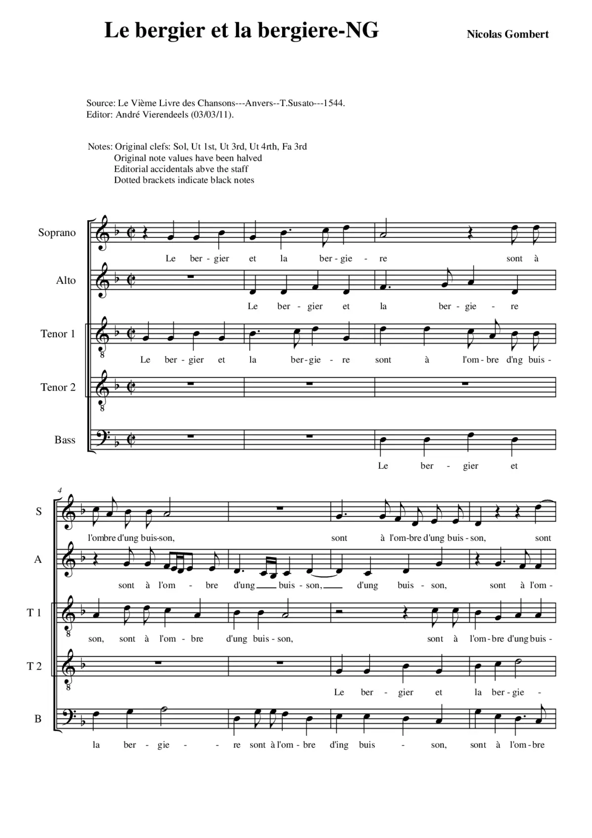 Le berger et la bergière - Page 1