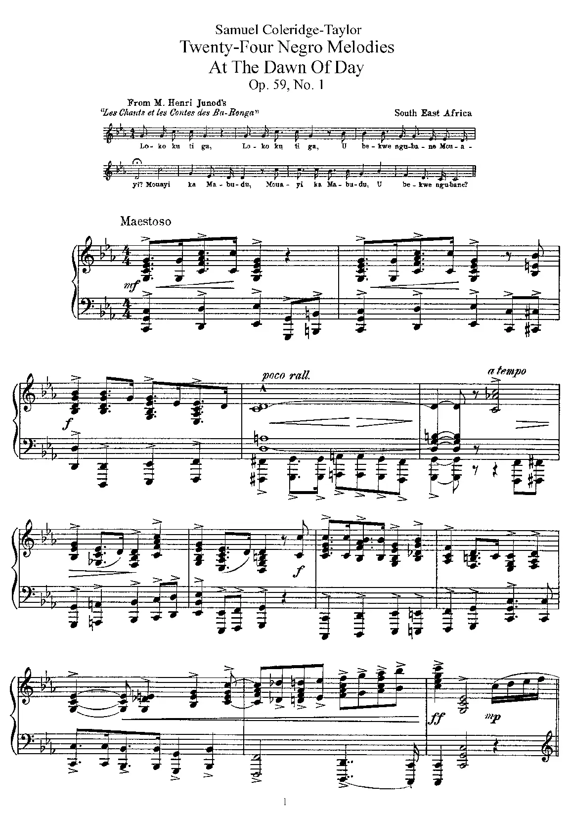 24 Negro Melodies - Page 1