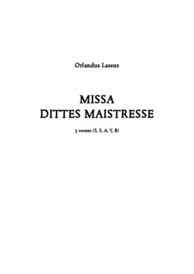 Missa Dittes maistresse