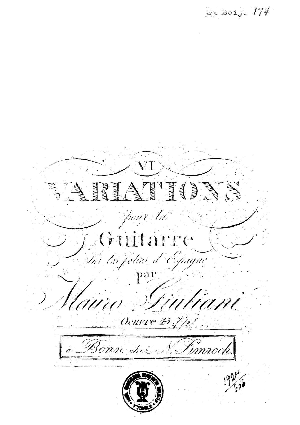 6 Variations sur les Folies d'Espagne - Page 1
