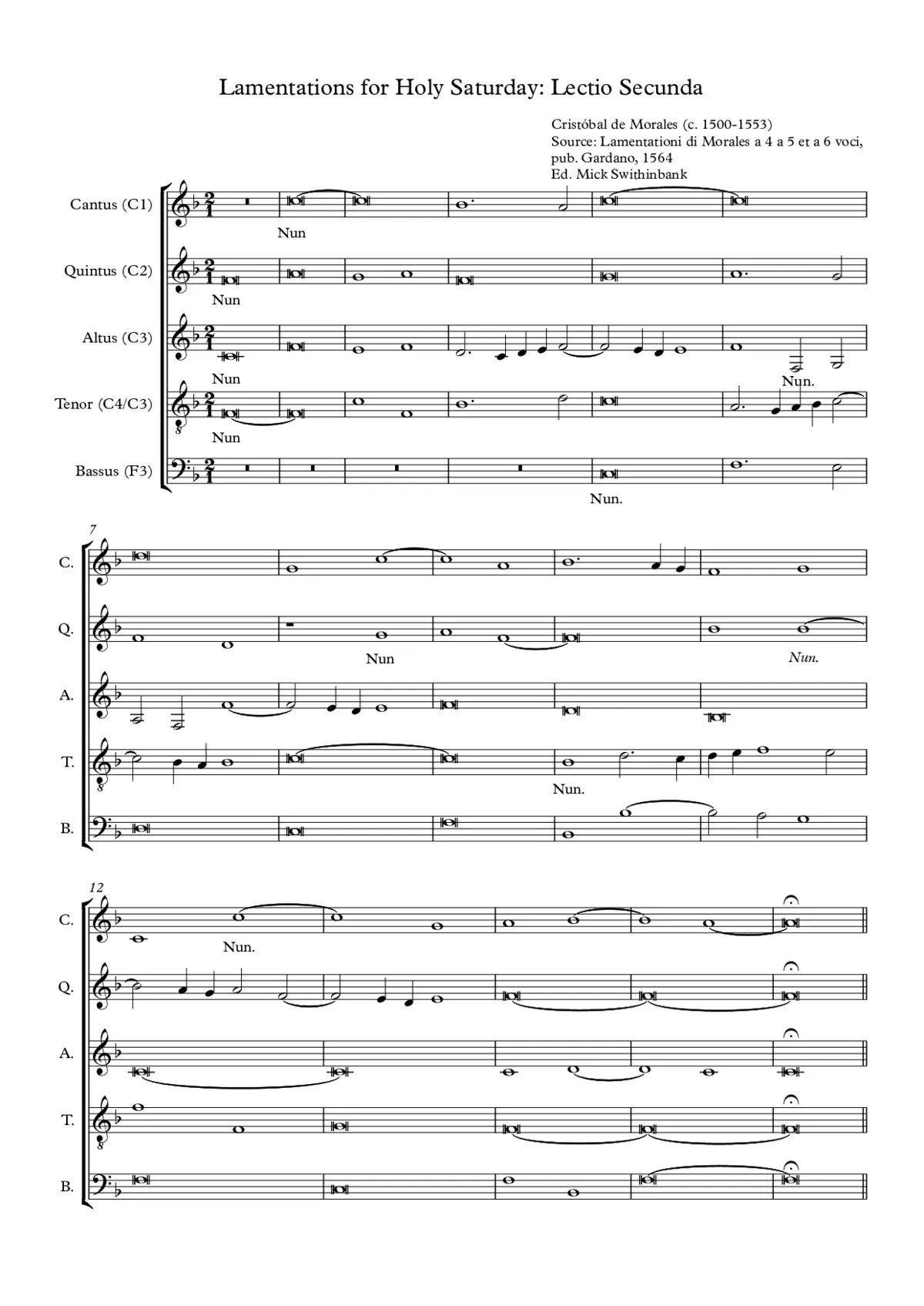 Lamentations for Holy Saturday, Lesson 2 - Page 1