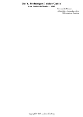 Se dunqu' il dolce canto