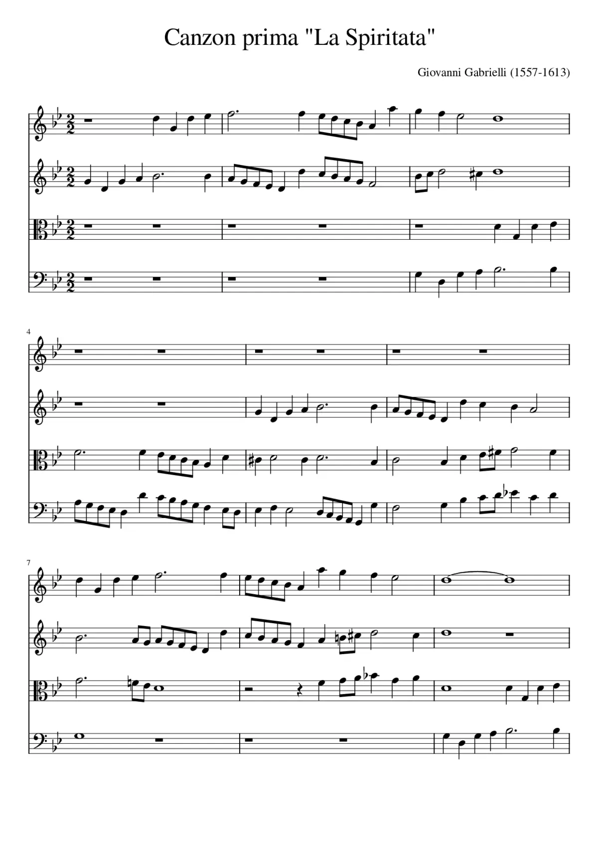Canzon prima La Spiritata - Page 1
