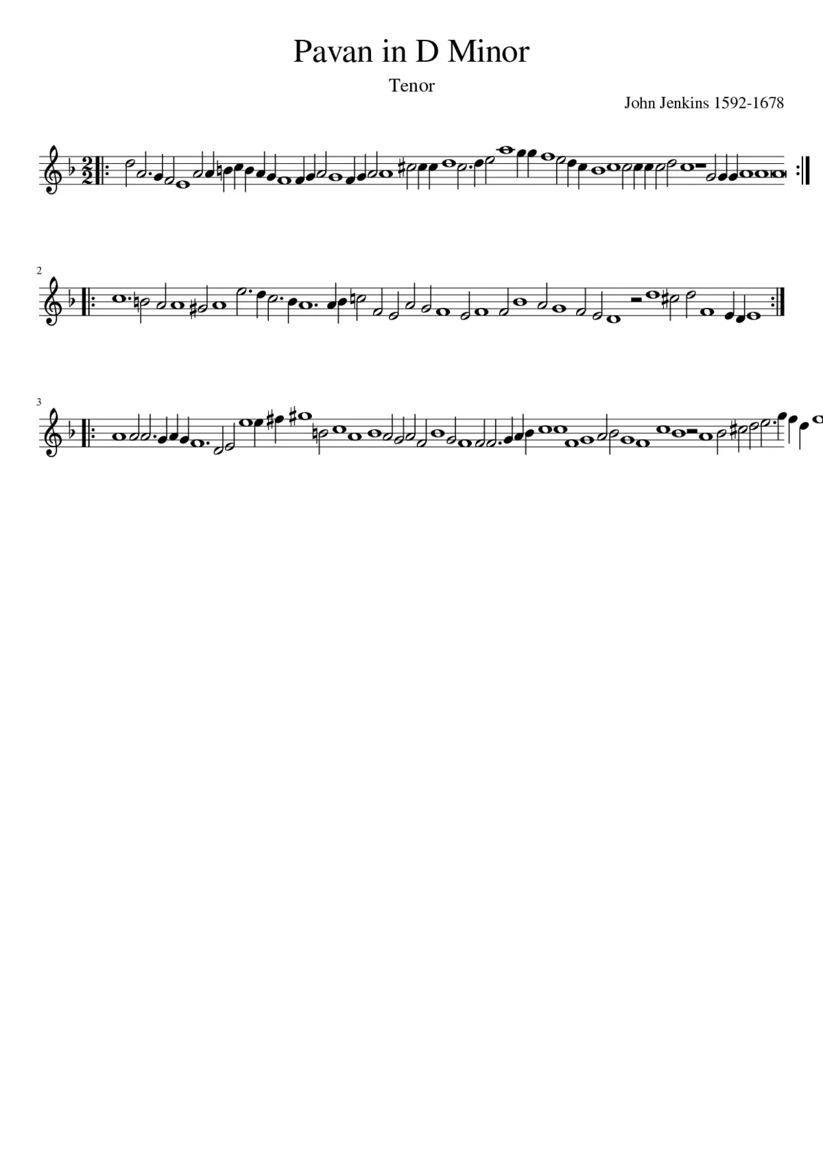 Pavan in D Minor - Page 1