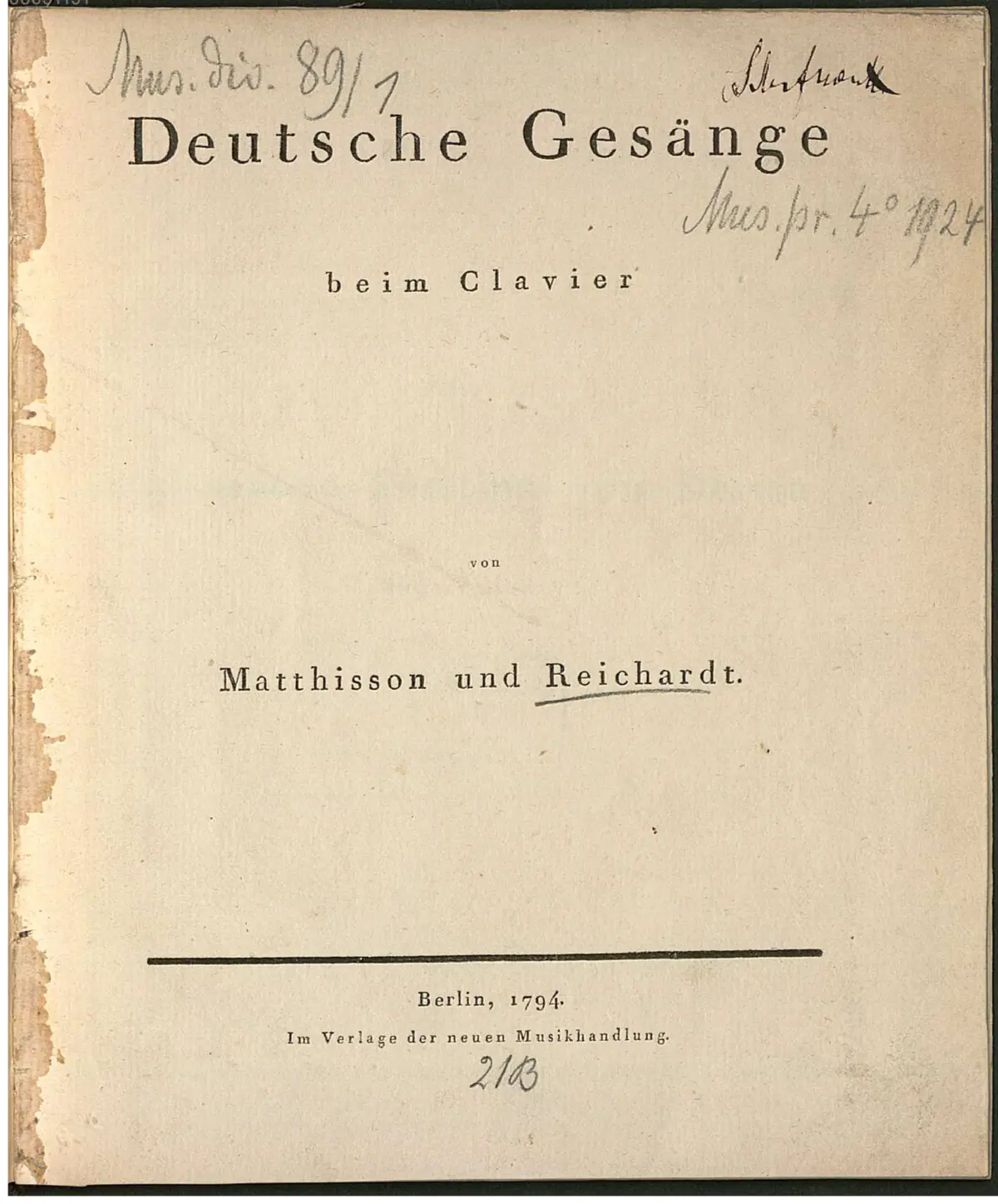 Deutsche Gesänge - Page 1