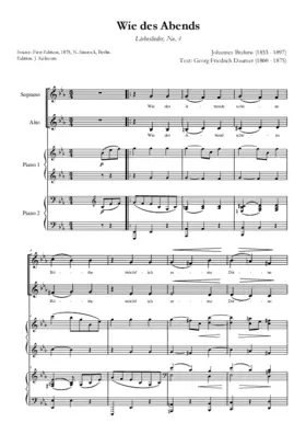 Wie des Abends schöne Röte, Op. 52, No. 4