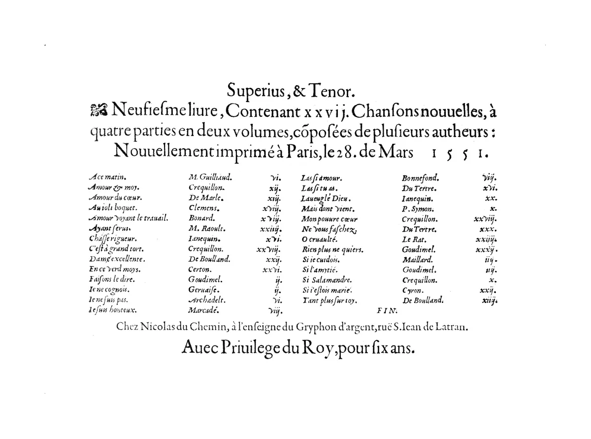 27 Chansons nouvelles, Livre 9 - Page 1