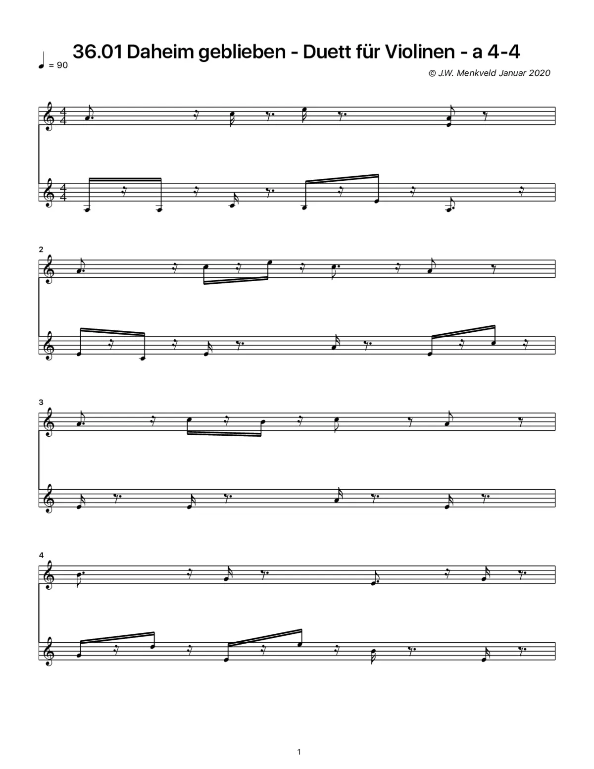 2 Geige-Duette - Page 1