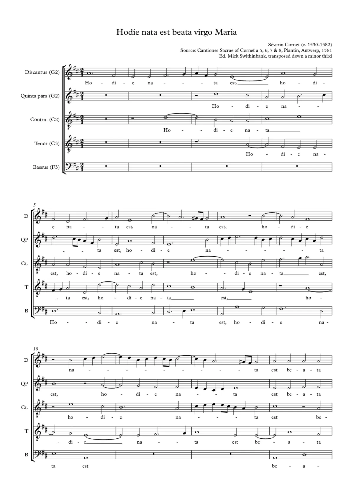 Hodie nata est beata virgo Maria - Page 1