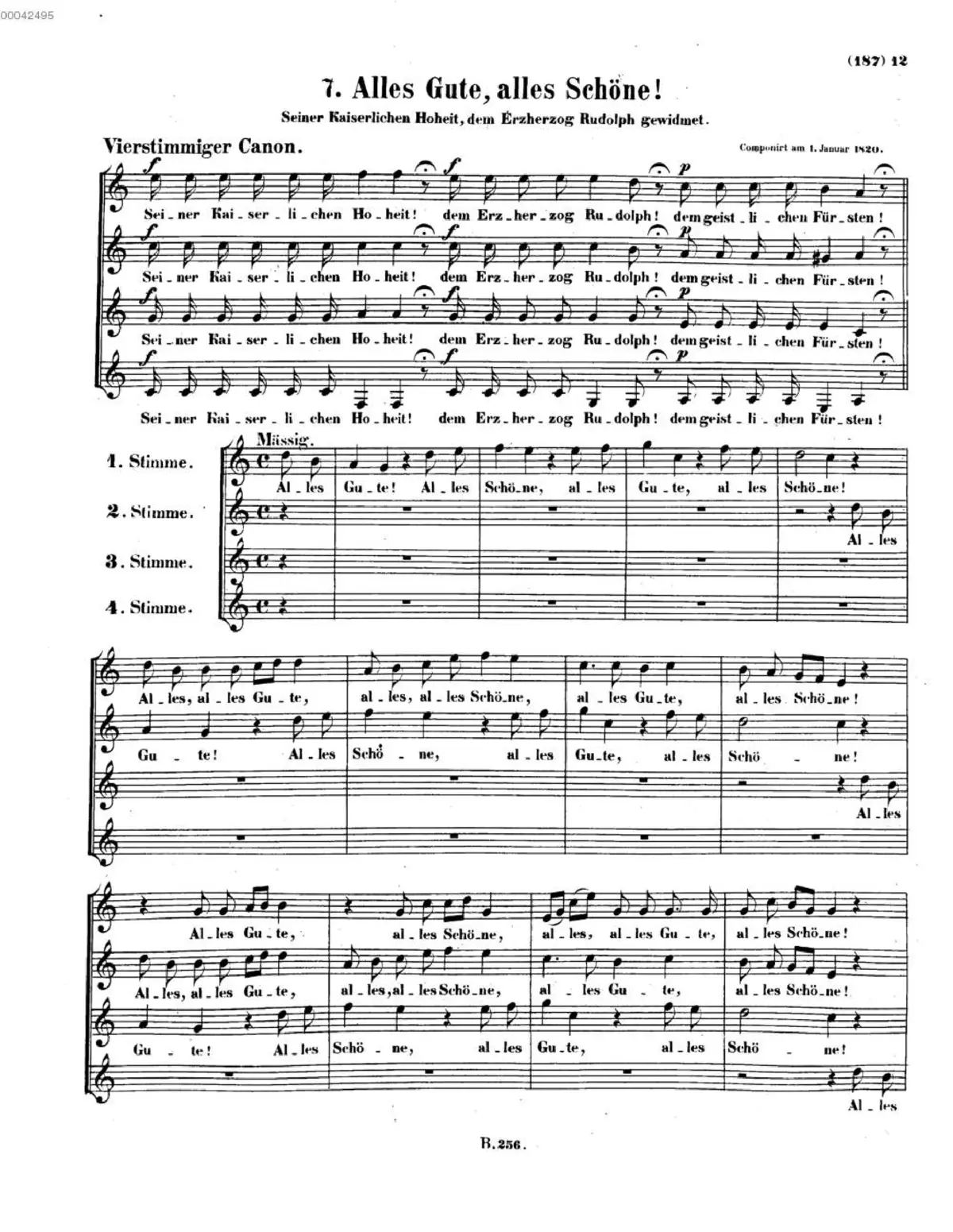 Alles Gute, alles Schöne!, WoO 179 - Page 1
