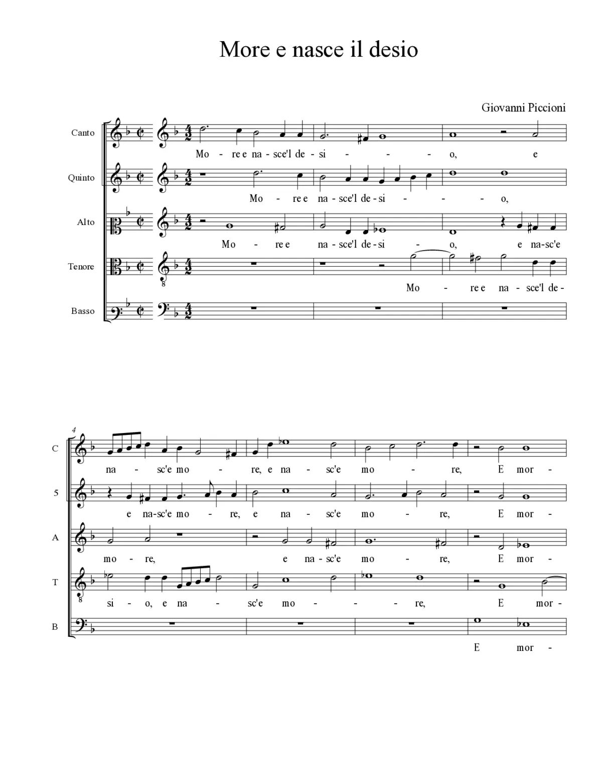 More e nasce il desio - Page 1