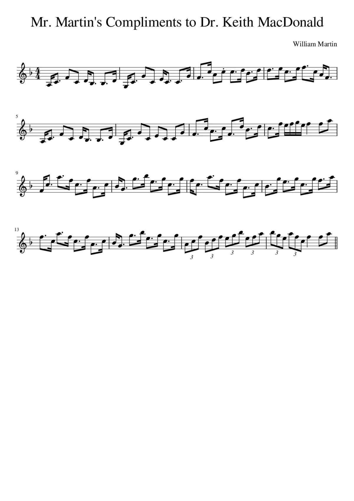 Mr. Martin's Compliments to Dr. Keith MacDonald - Page 1