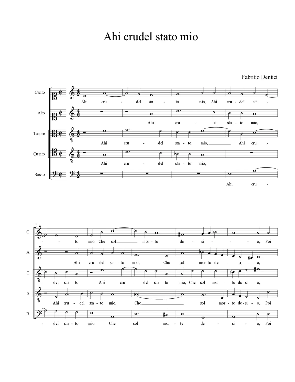 Ahi crudel stato mio - Page 1