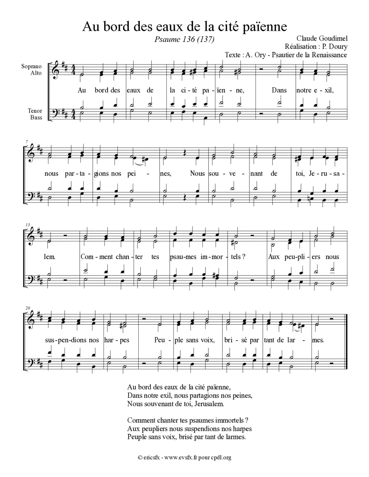 Au bord des eaux de la cité païenne (Psalm 137) - Page 1