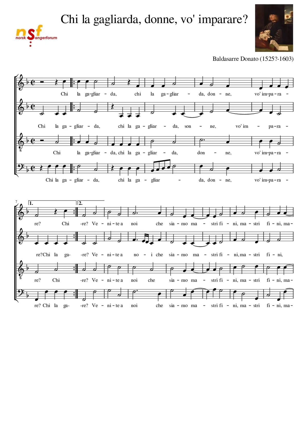 Chi la gagliarda donne vo' imparare? - Page 1