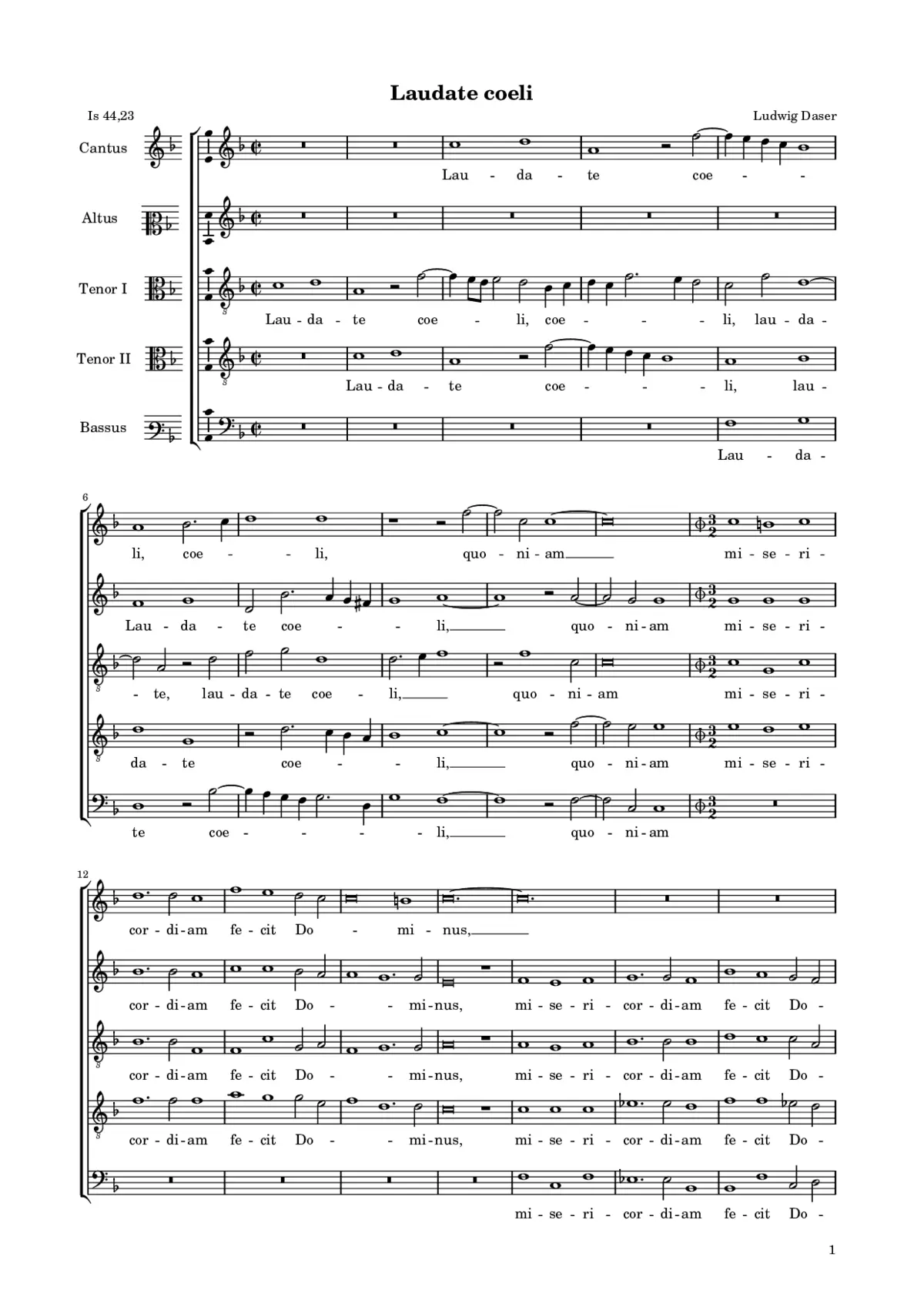 Laudate coeli - Page 1