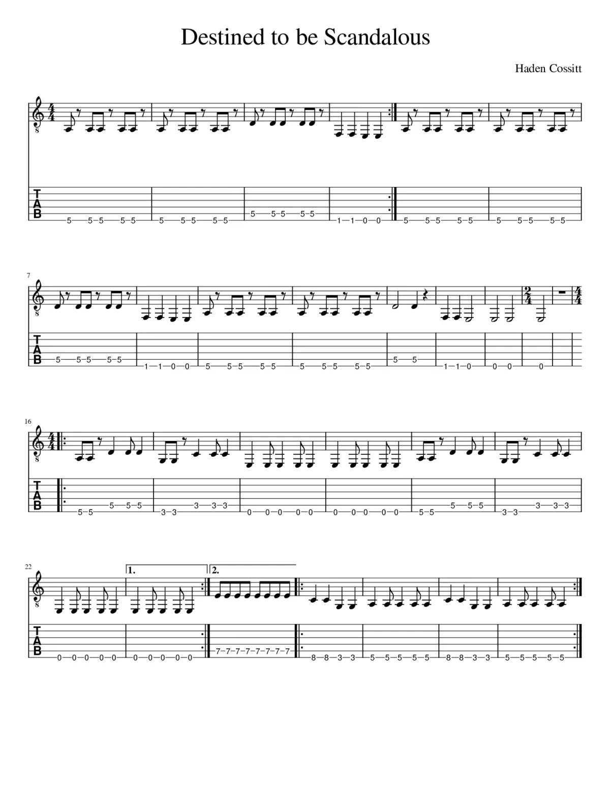 Destined to be Scandalous Bass - Page 1