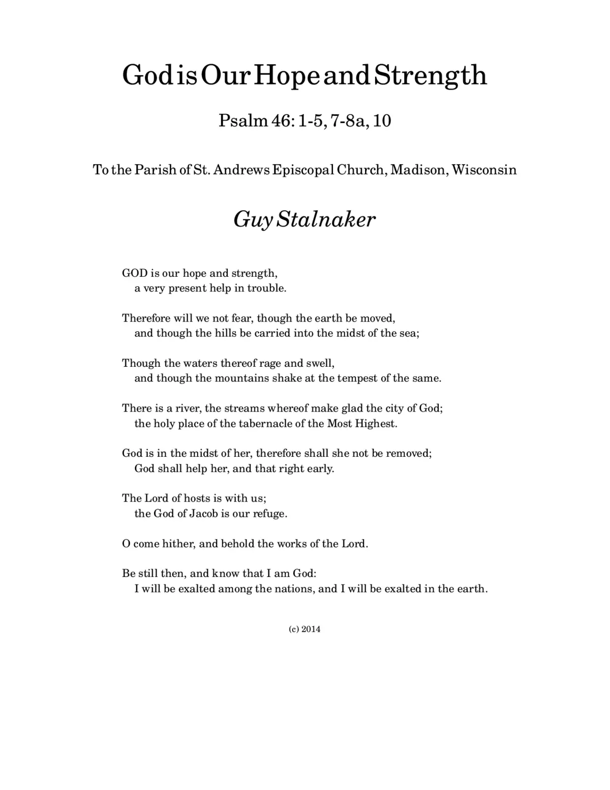 God is our hope and strength - Page 1