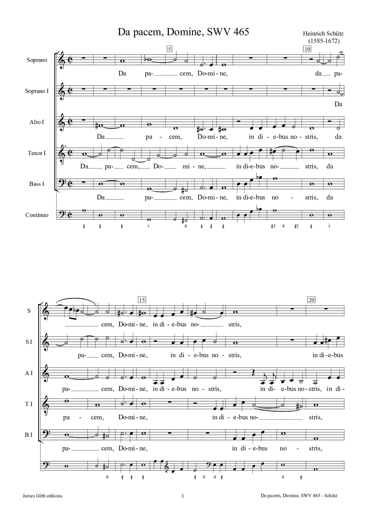 Da pacem, Domine, SWV 465 - Page 1