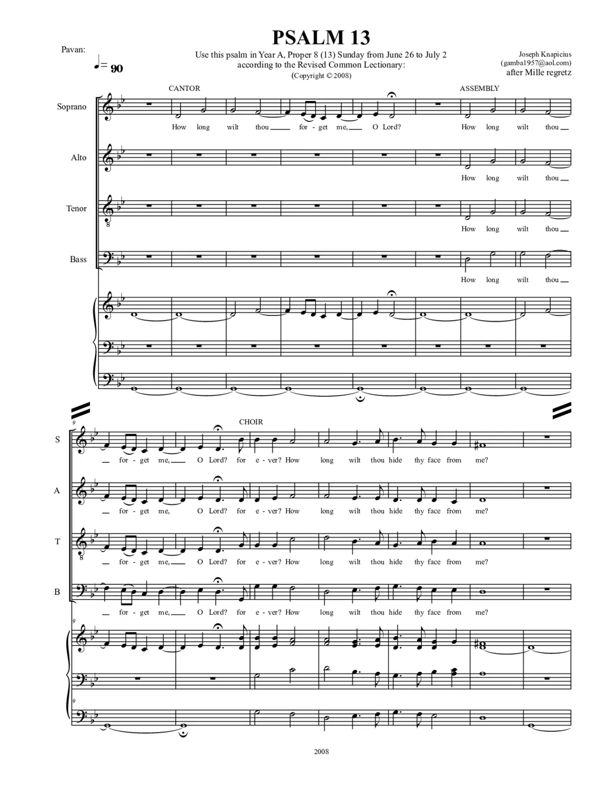 How long wilt thou forget me, O Lord - Page 1