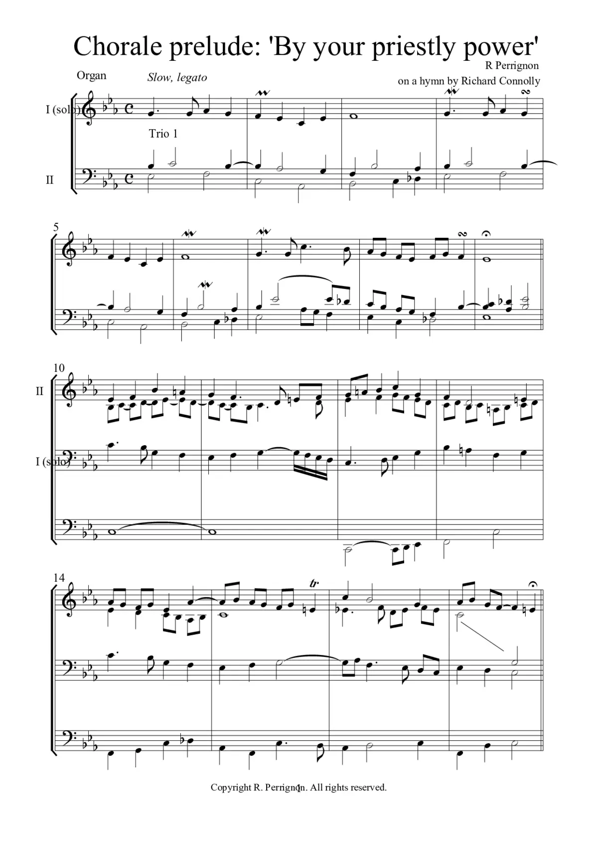 Chorale prelude, 'By your Priestly Power' - Page 1
