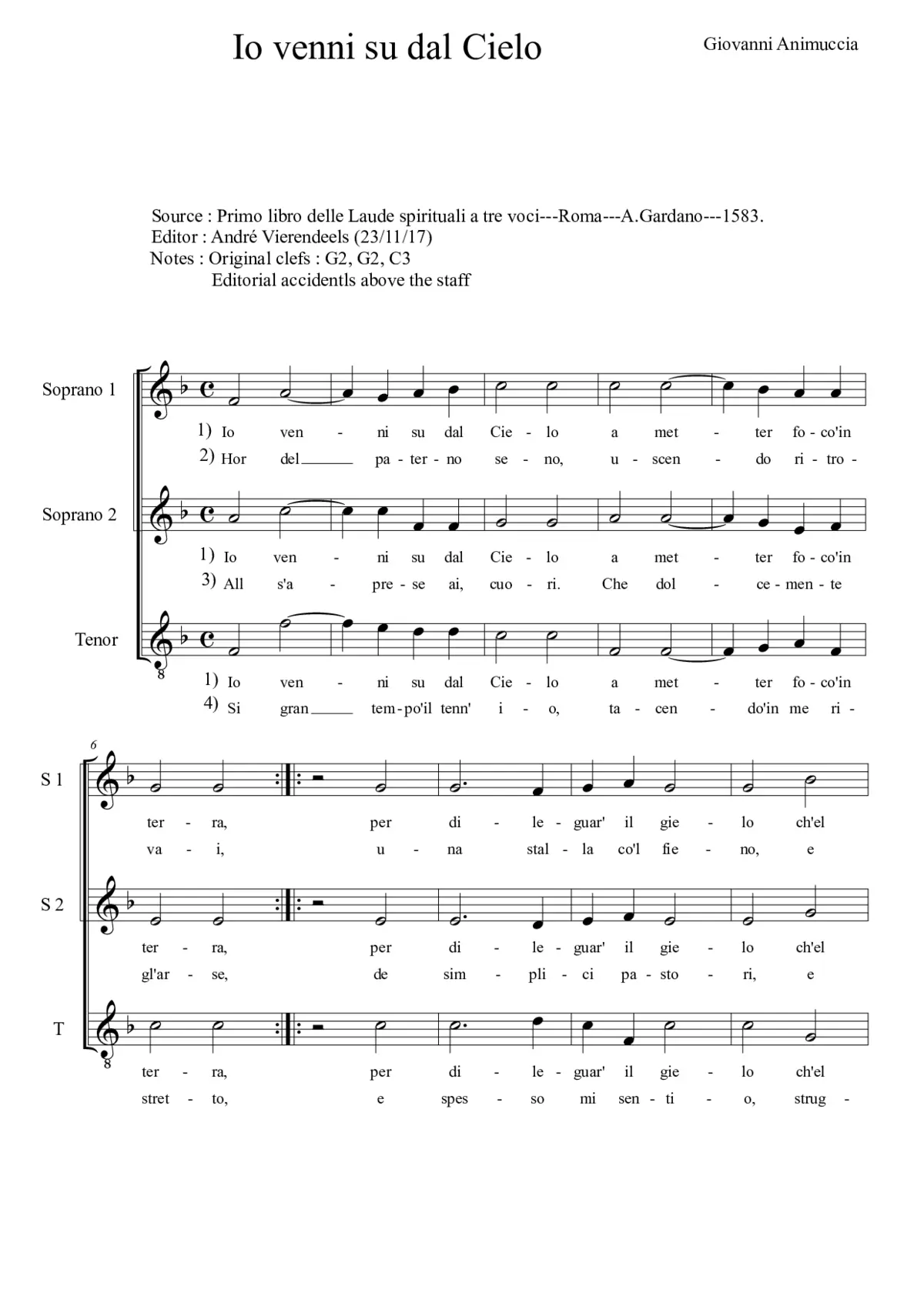 Io venni su dal cielo - Page 1