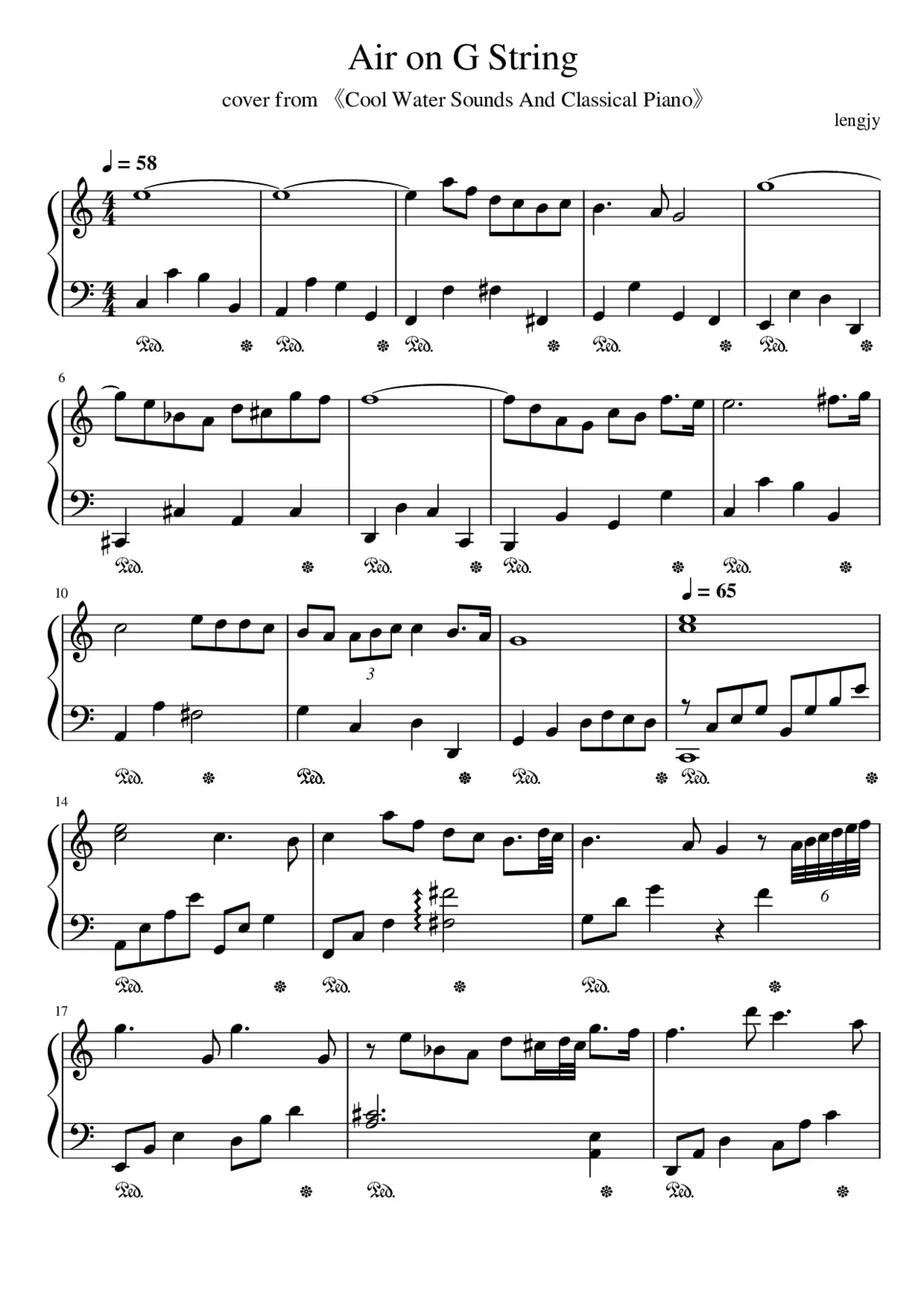 Air 'on the G string' Orchestral Suite No. 3 in D major BWV 1068 - Page 1