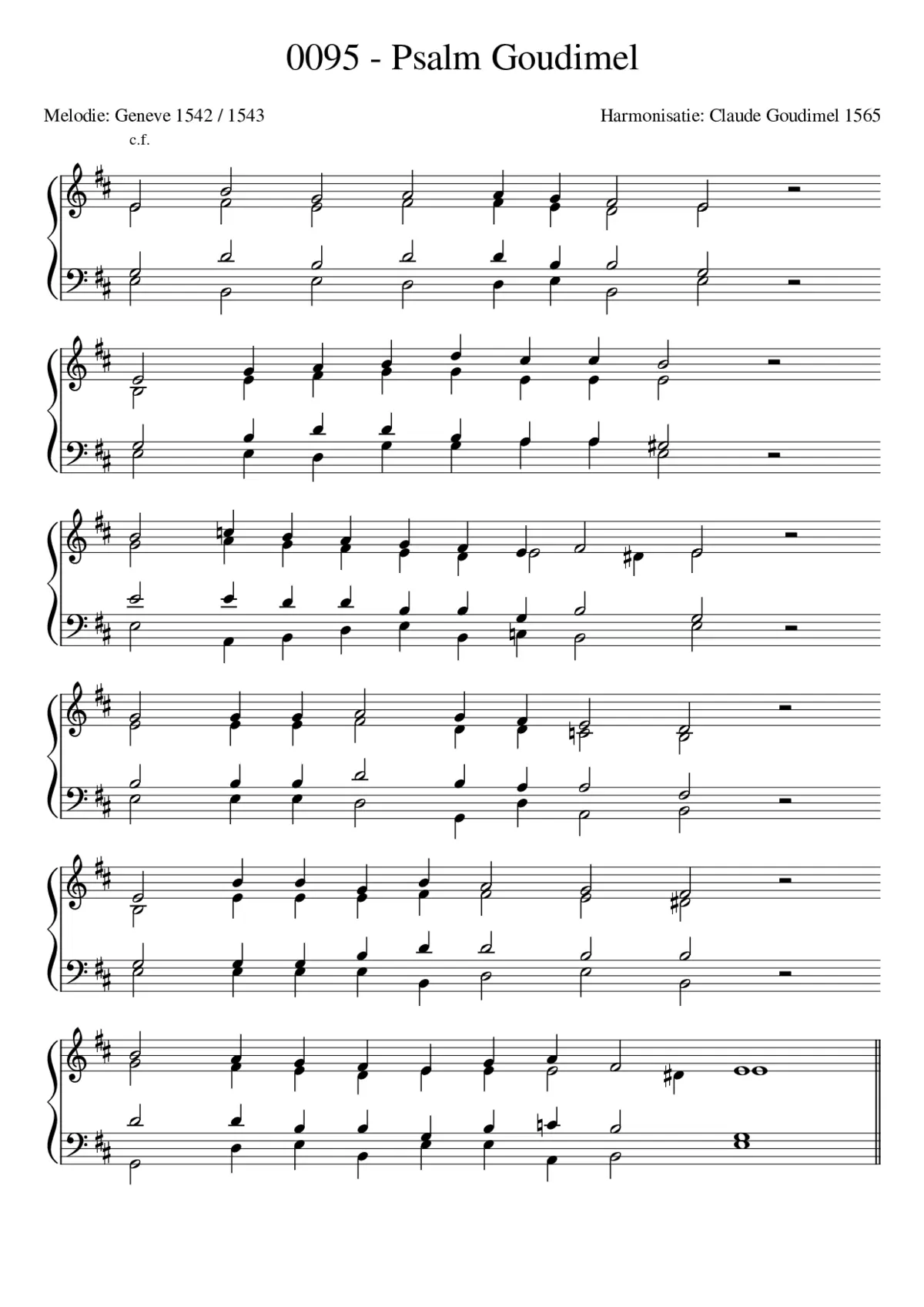 Goudimel Psalms 095 - Page 1