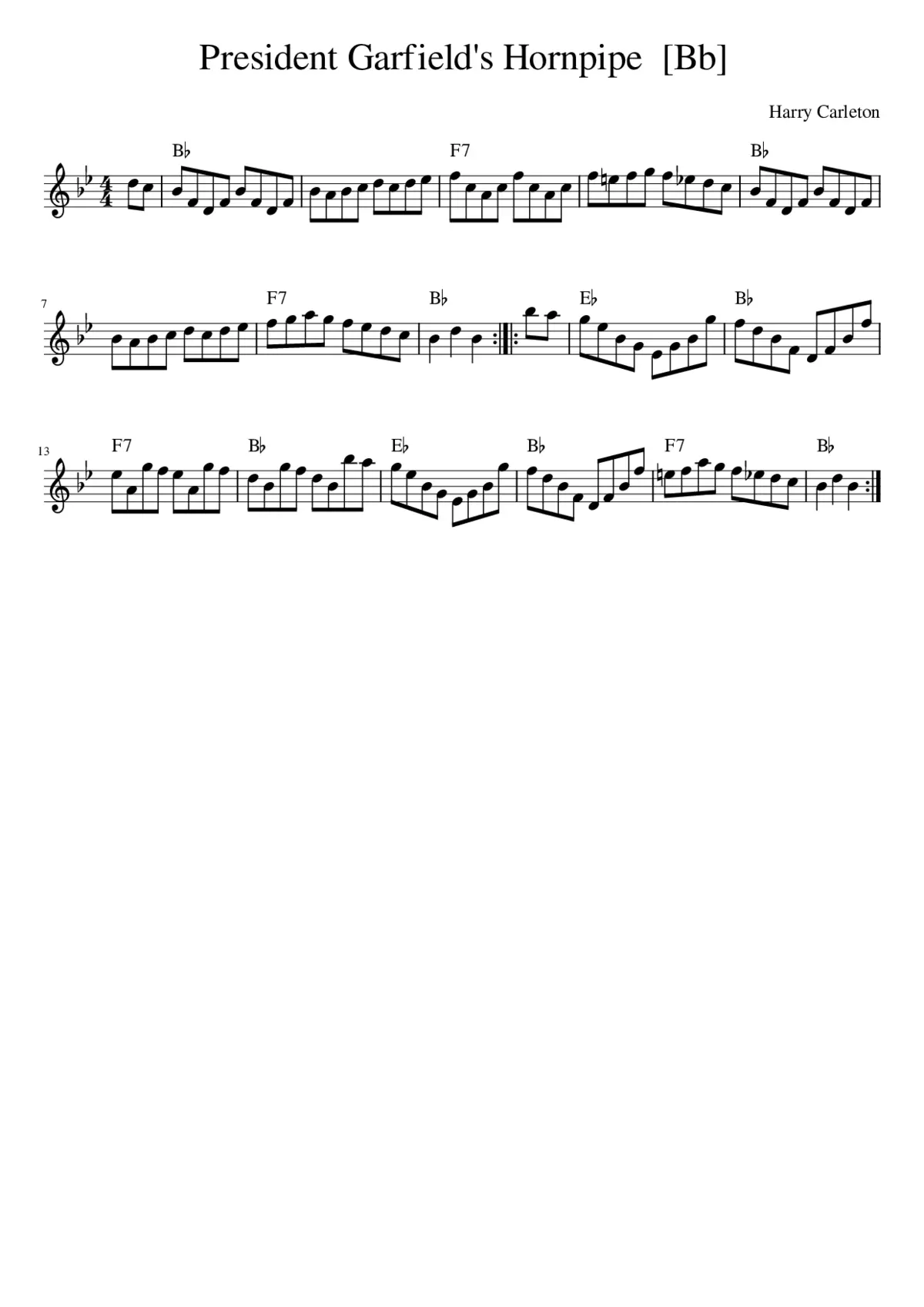 President Garfield's Hornpipe - Page 1