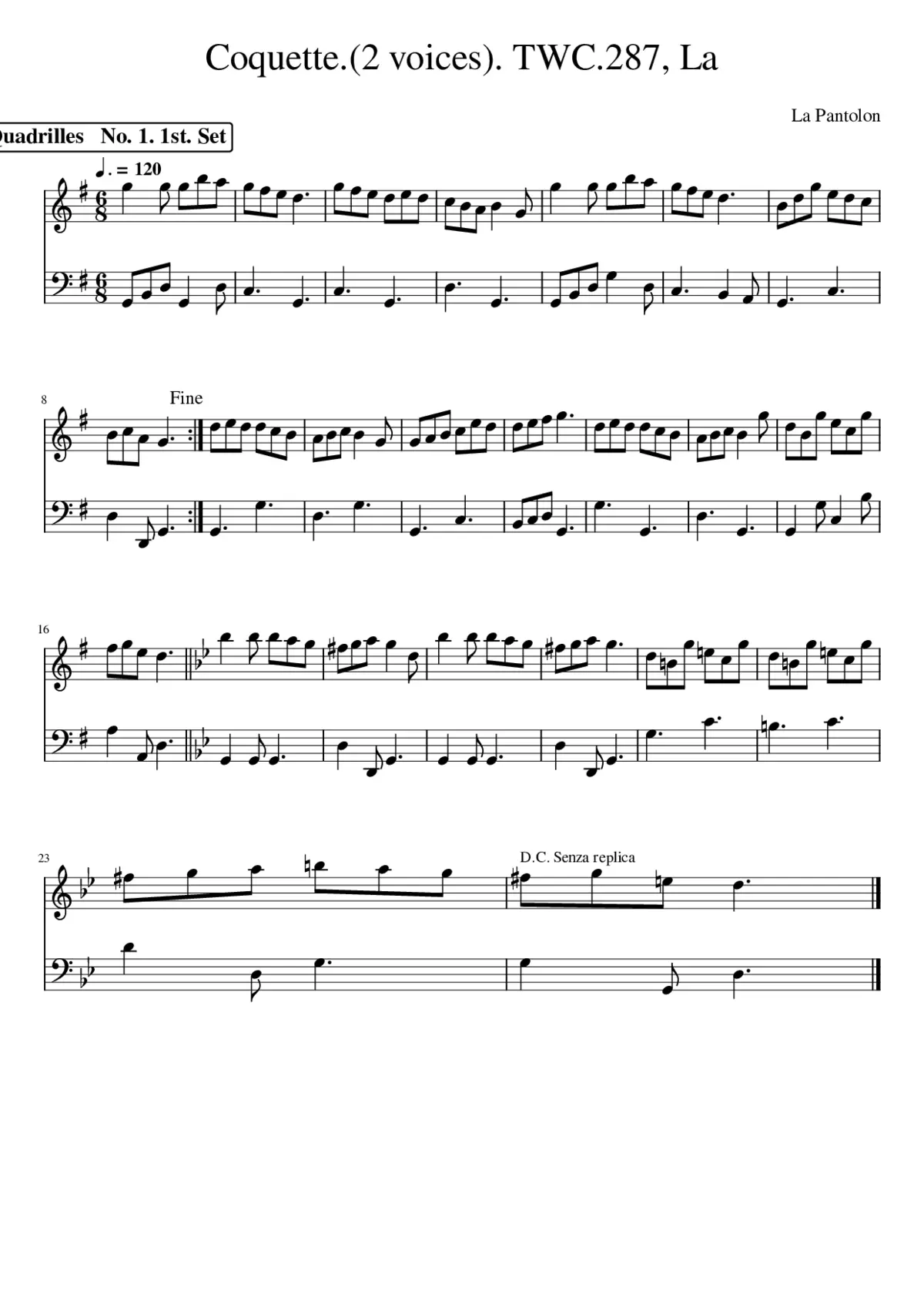 Coquette.(2 voices). TWC.287 La - Page 1