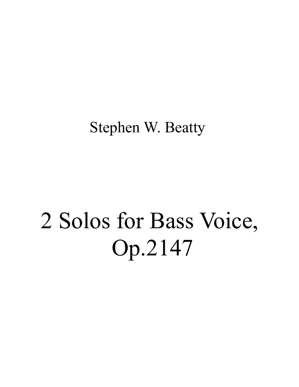 2 Solos for Bass Voice - Page 1