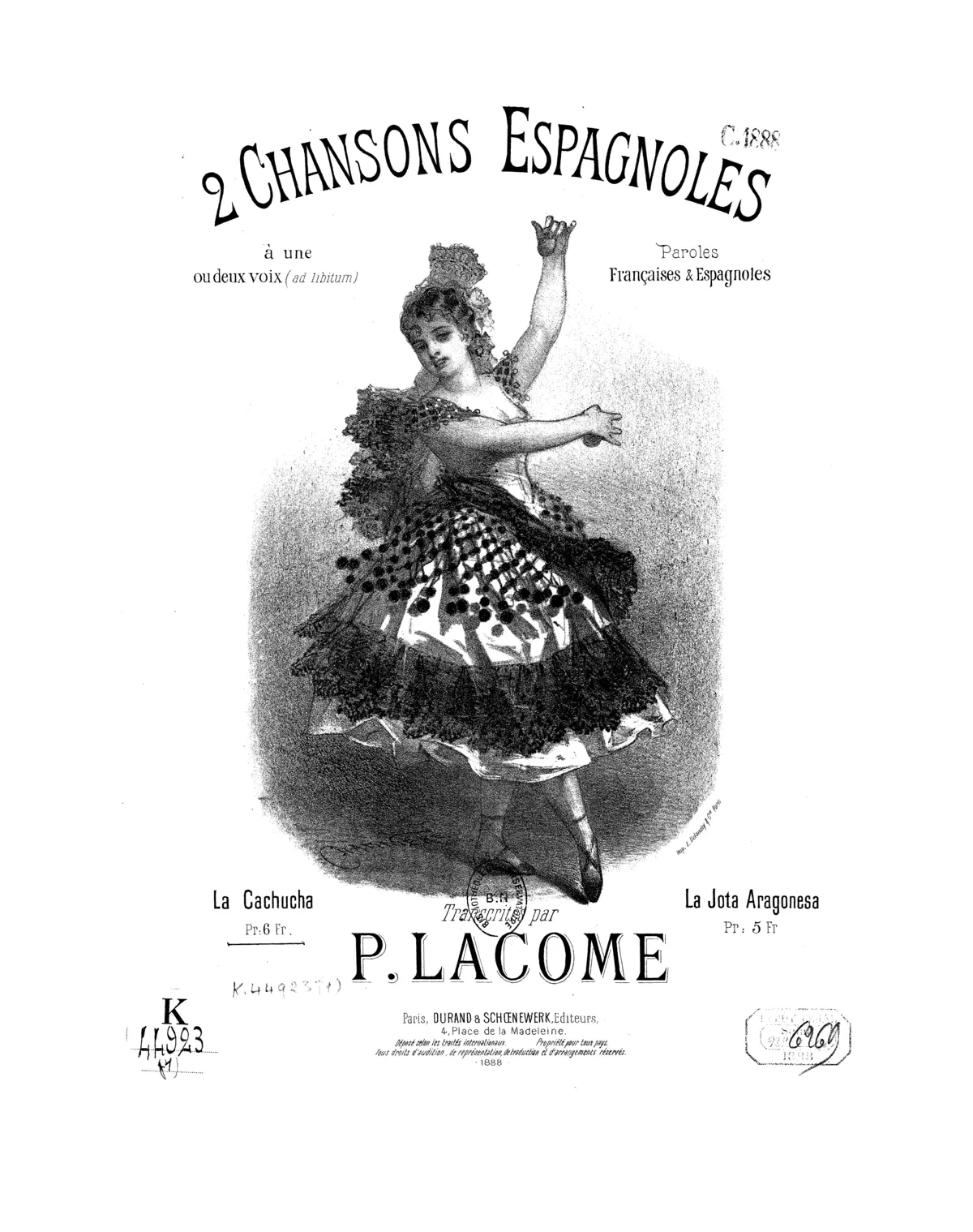 Deux chansons espagnoles à une ou deux voix - Page 1