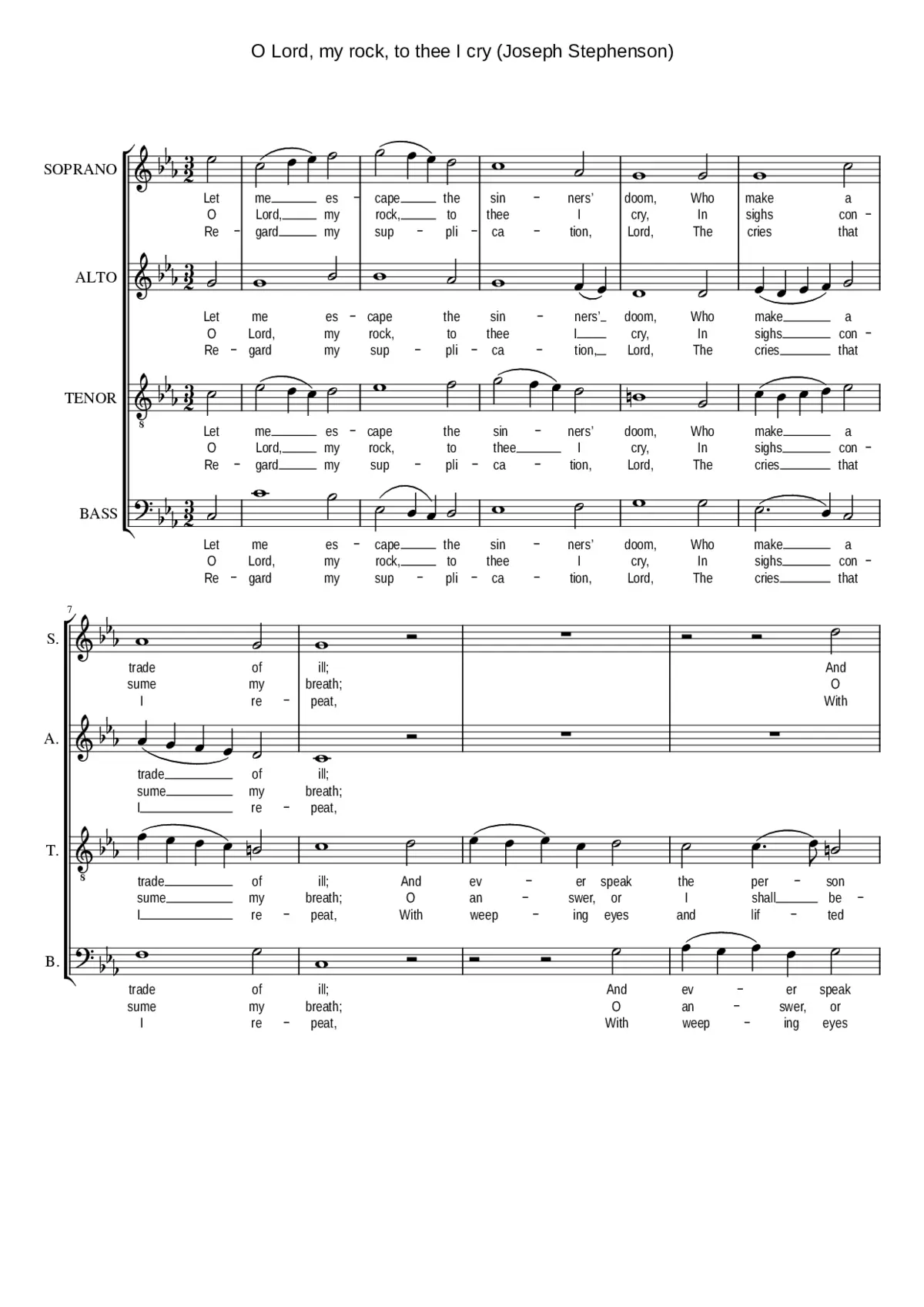 O Lord my rock to thee I cry - Page 1