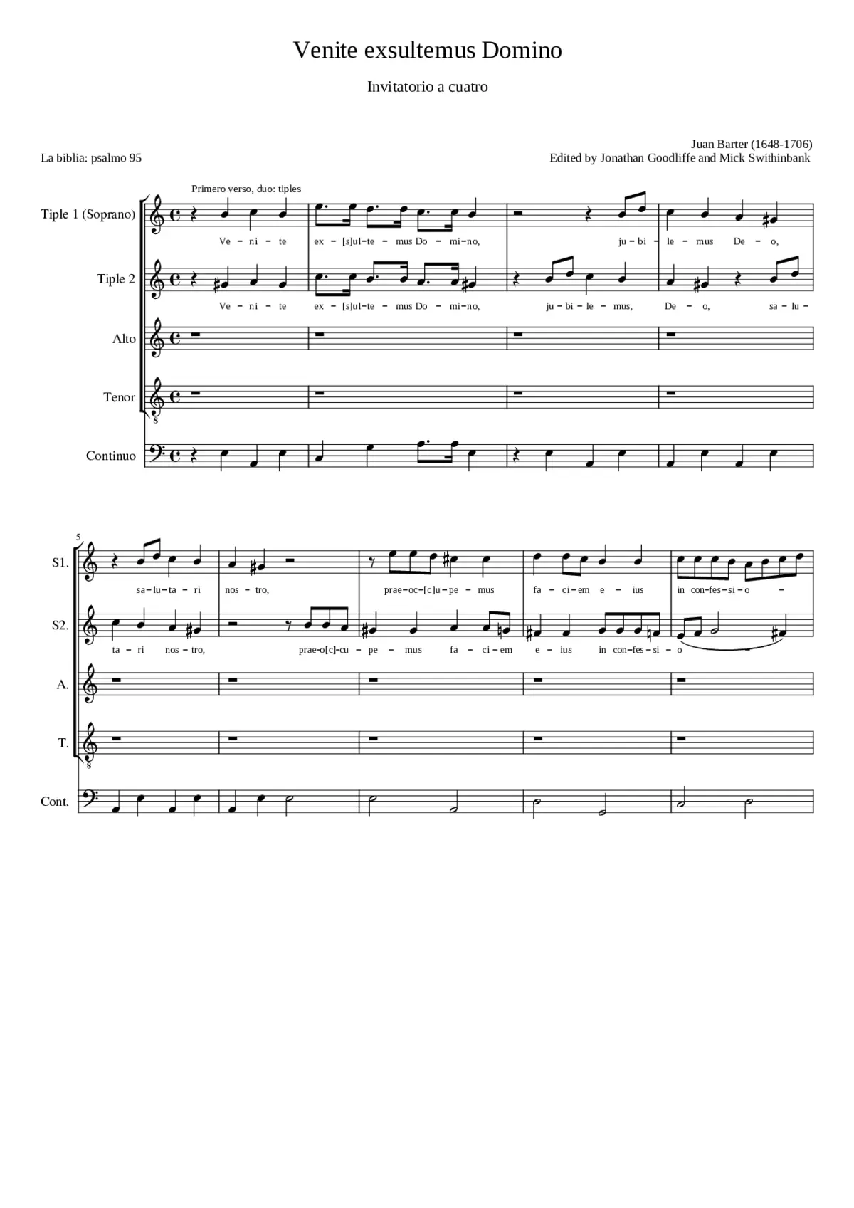 Venite exsultemus Domino - Page 1