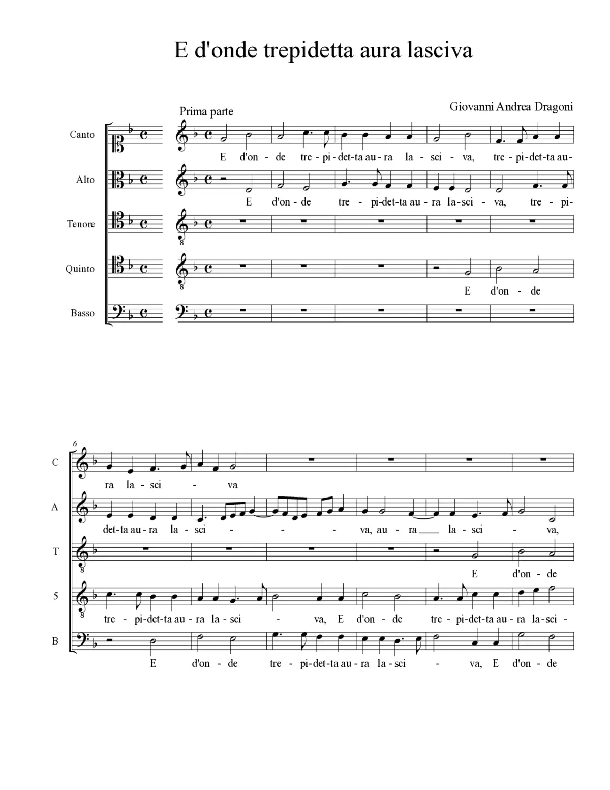 E d'onde trepidetta aura lasciva - Page 1