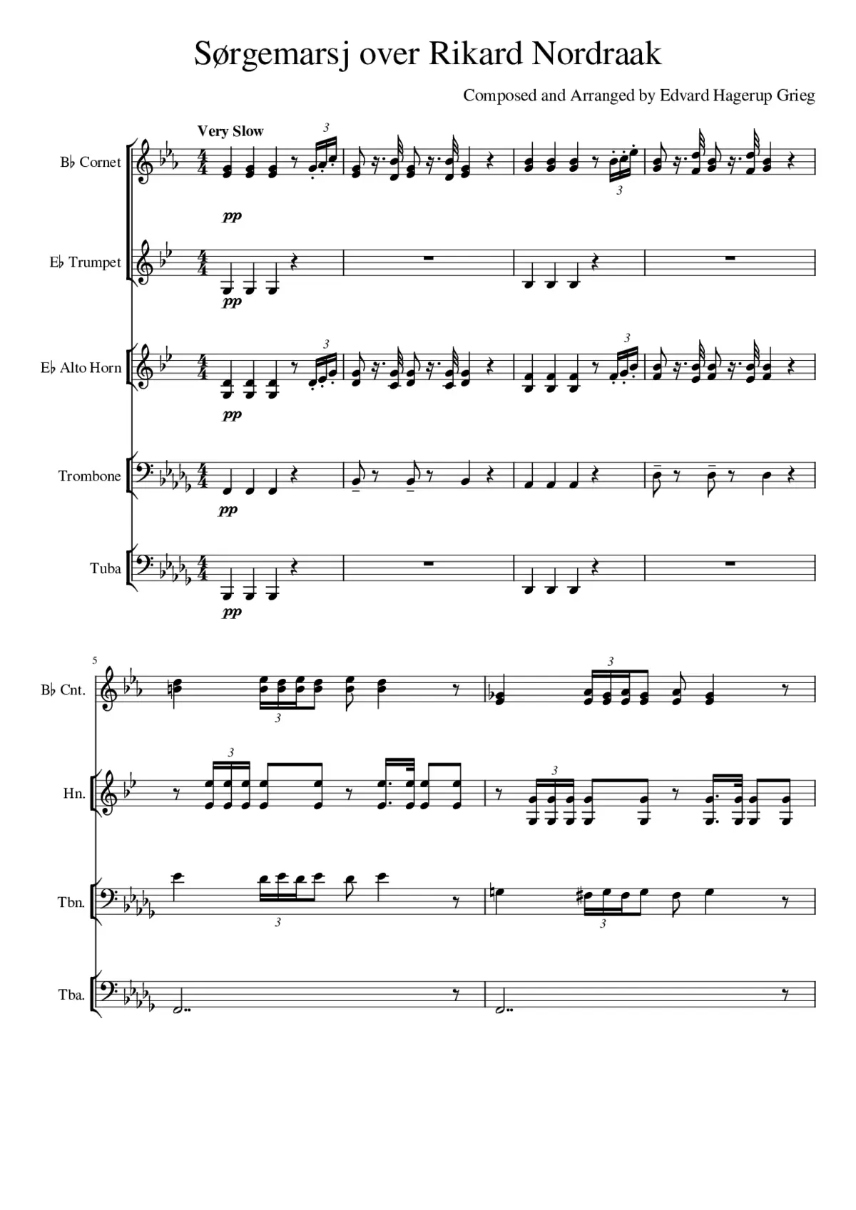 Sørgemarsj over Rikard Nordraak - Page 1