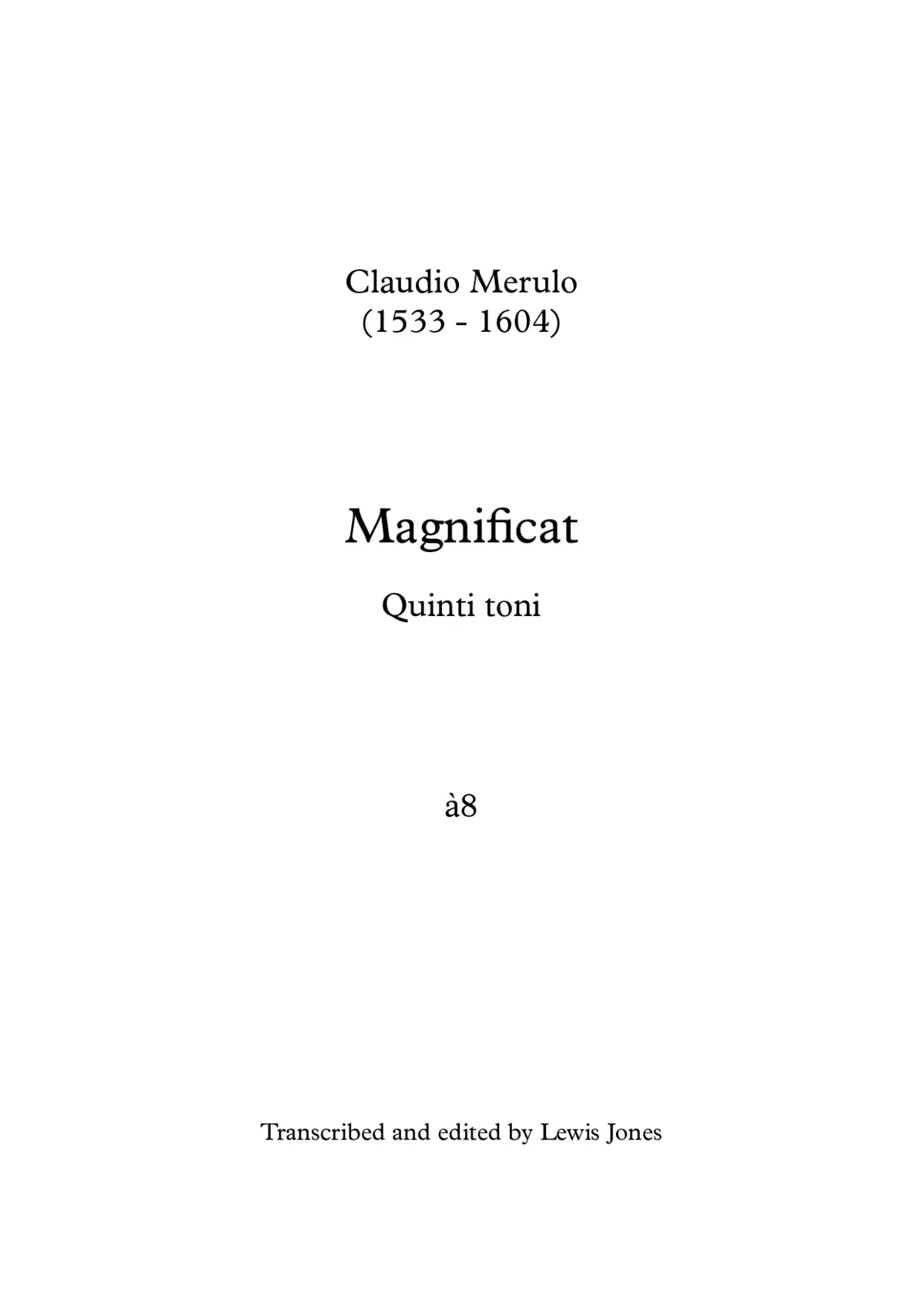 Magnificat quinti toni a 8 - Page 1